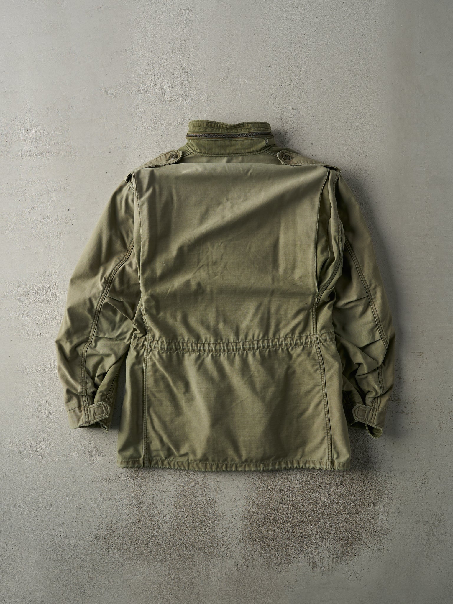 Vintage 80s Washed Green Military Jacket (M)