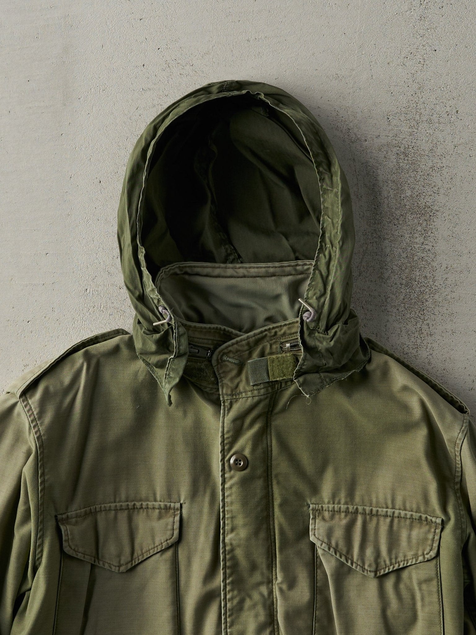 Vintage 80s Washed Green Military Jacket (M)
