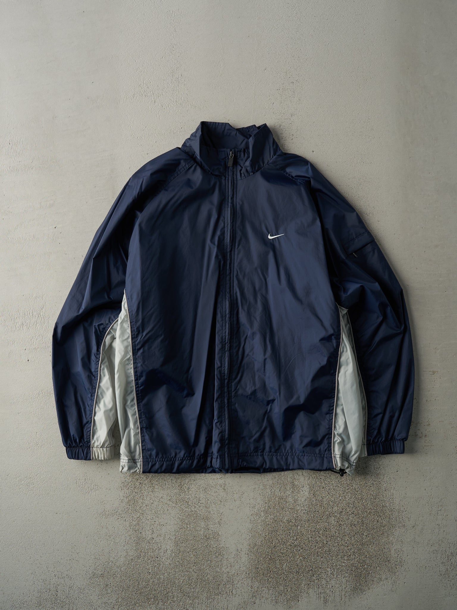 Vintage Y2K Navy Blue Nike Windbreaker Jacket (L)