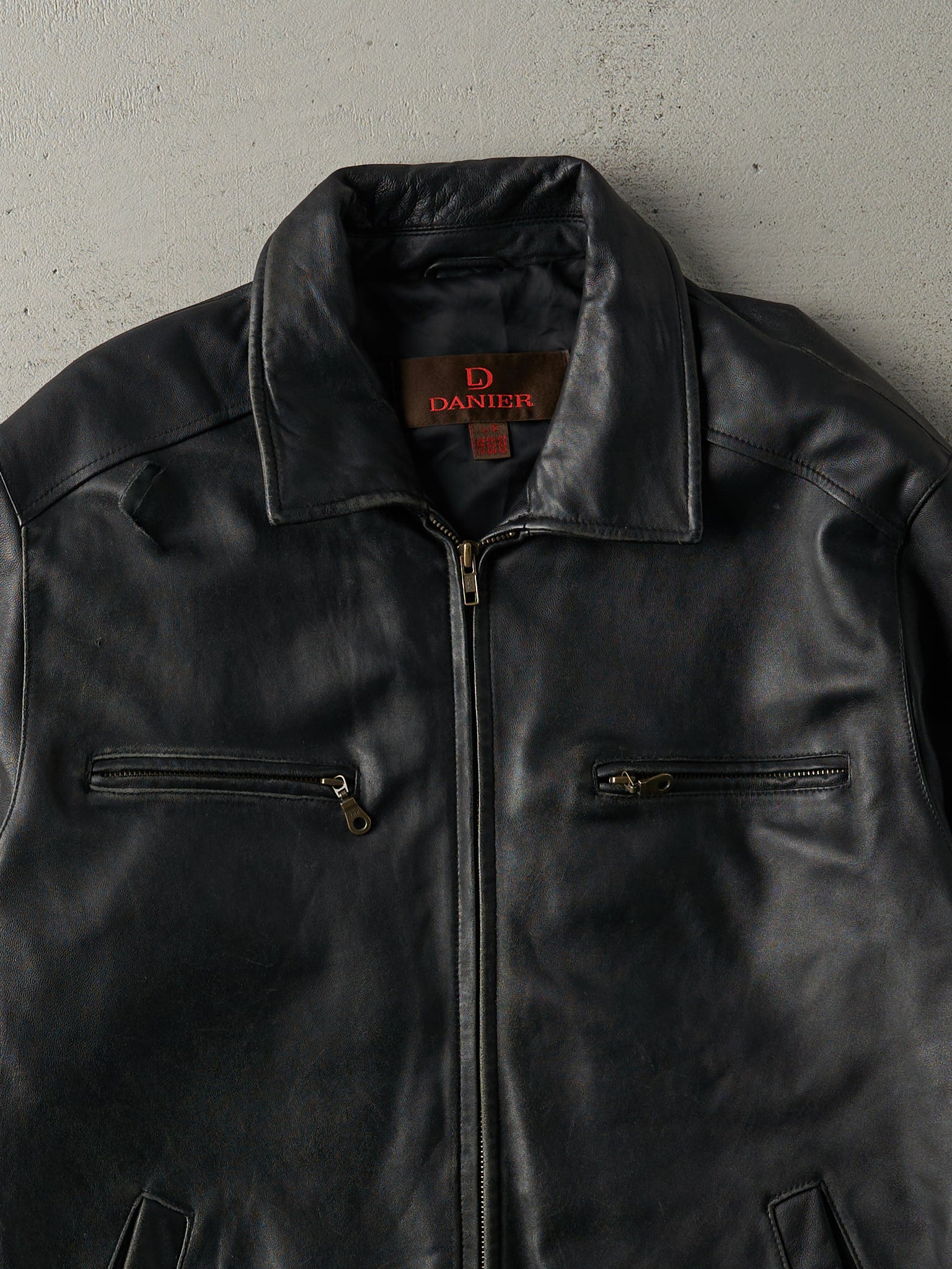 Vintage Y2K Black Danier Leather Jacket (M)