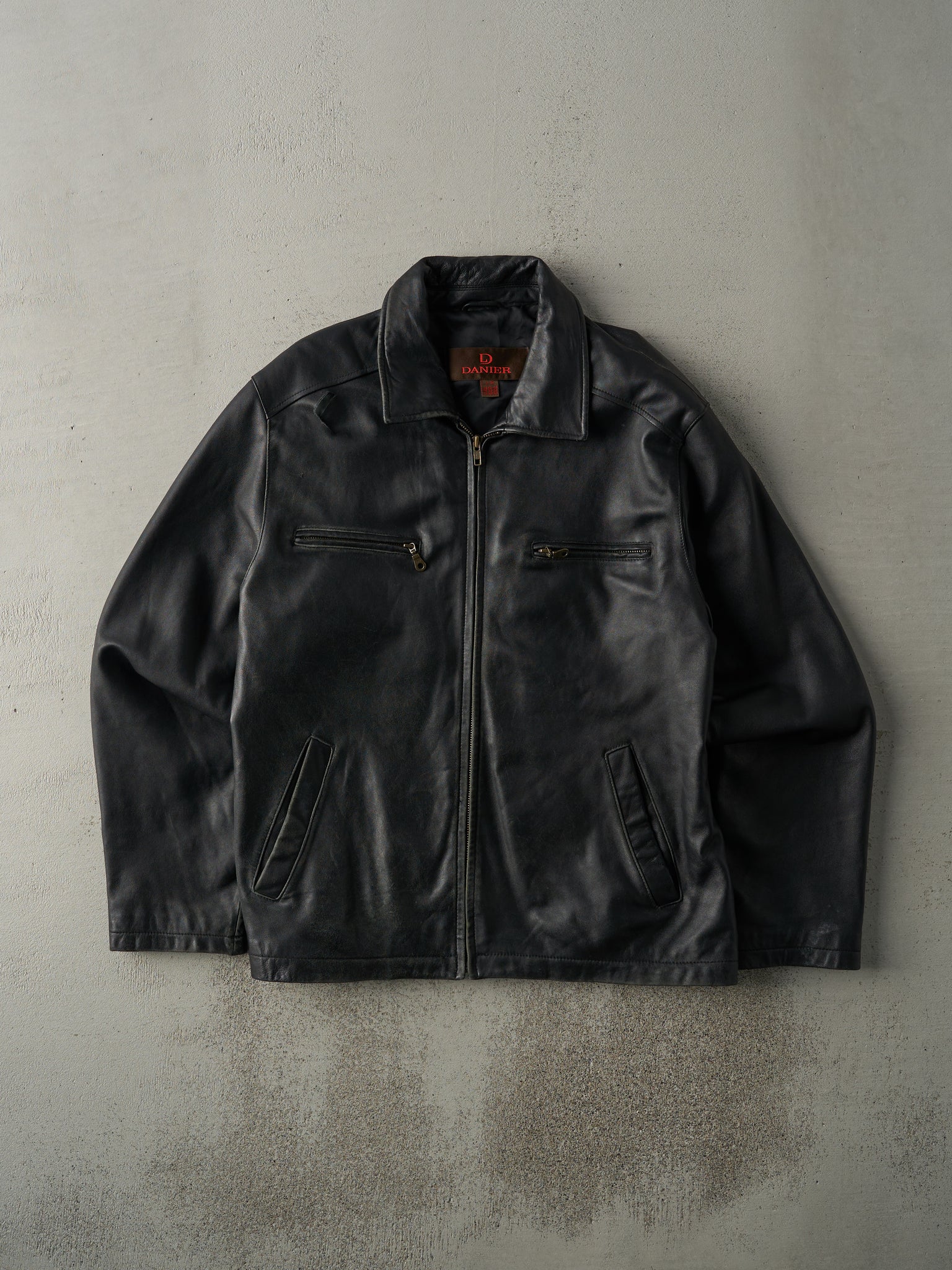 Vintage Y2K Black Danier Leather Jacket (M)