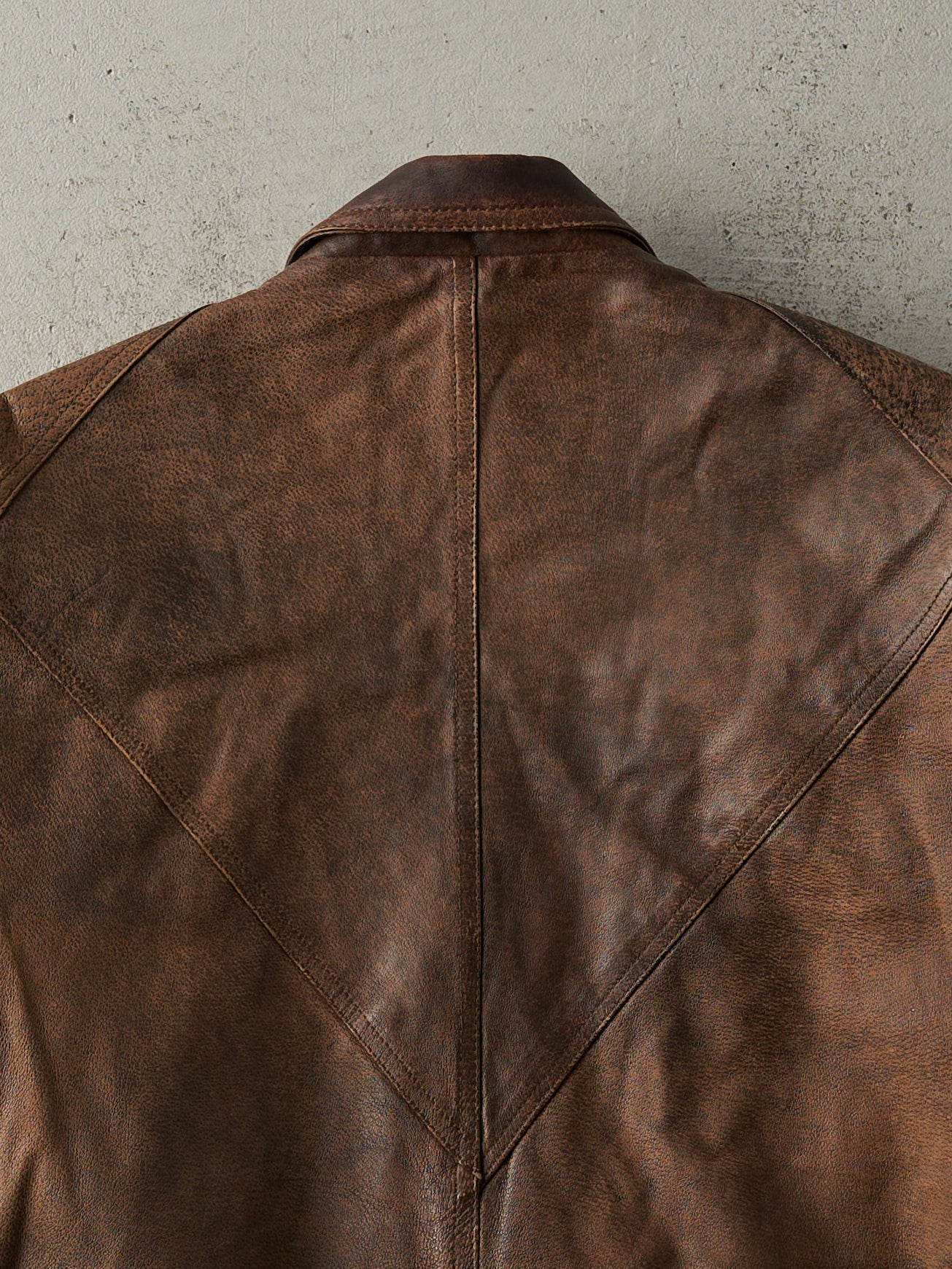 Vintage 80s Brown Bootlegger Leather Jacket (L)