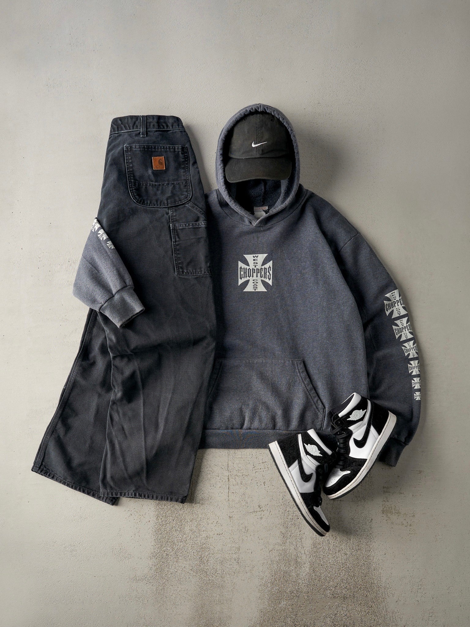 90s WEST COAST CHOPPERS パーカー Vintage 90s West Coast Choppers Hoodie XL Grey Long Beach