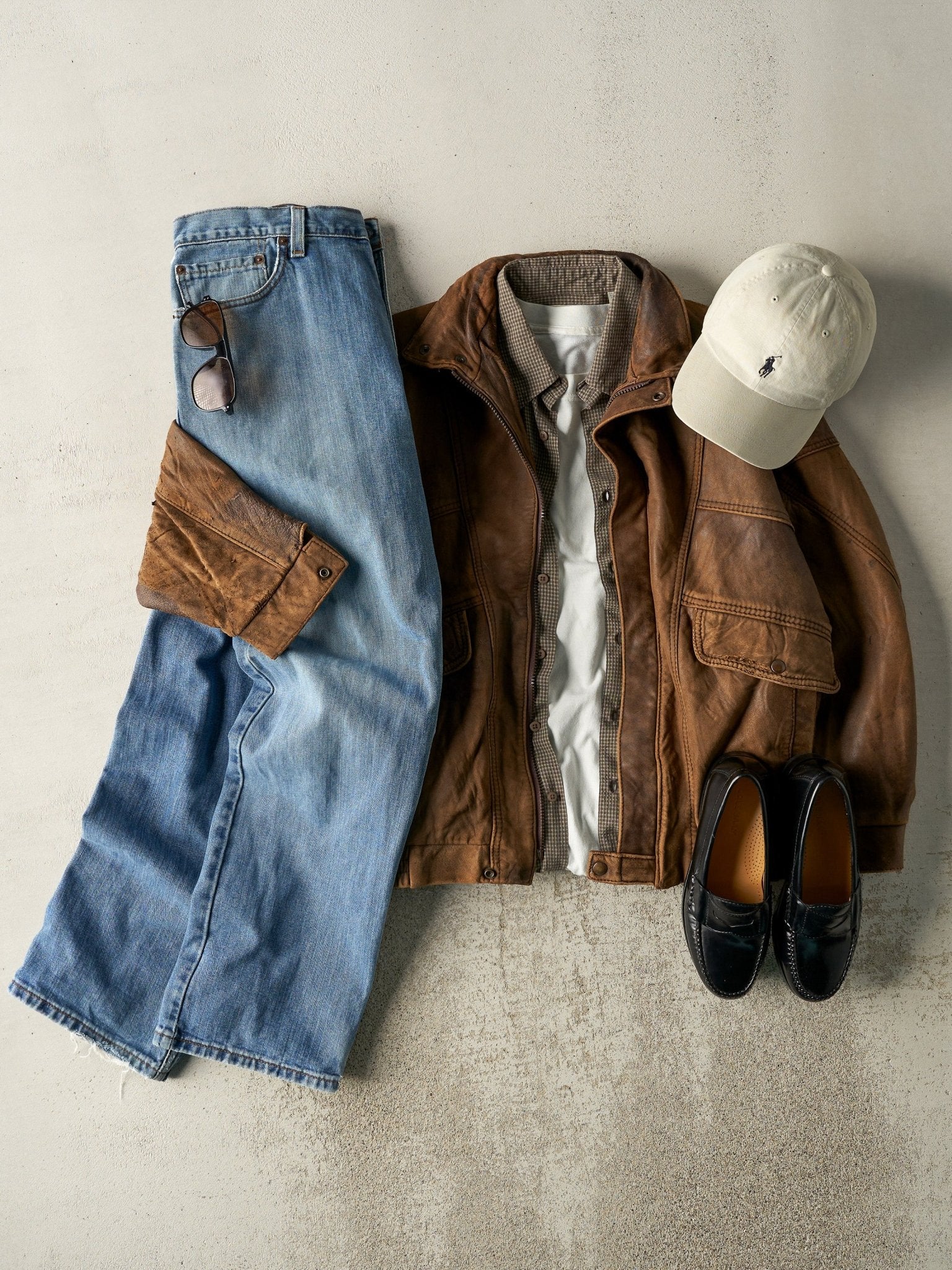 Vintage 80s Brown Leather Jacket (M)