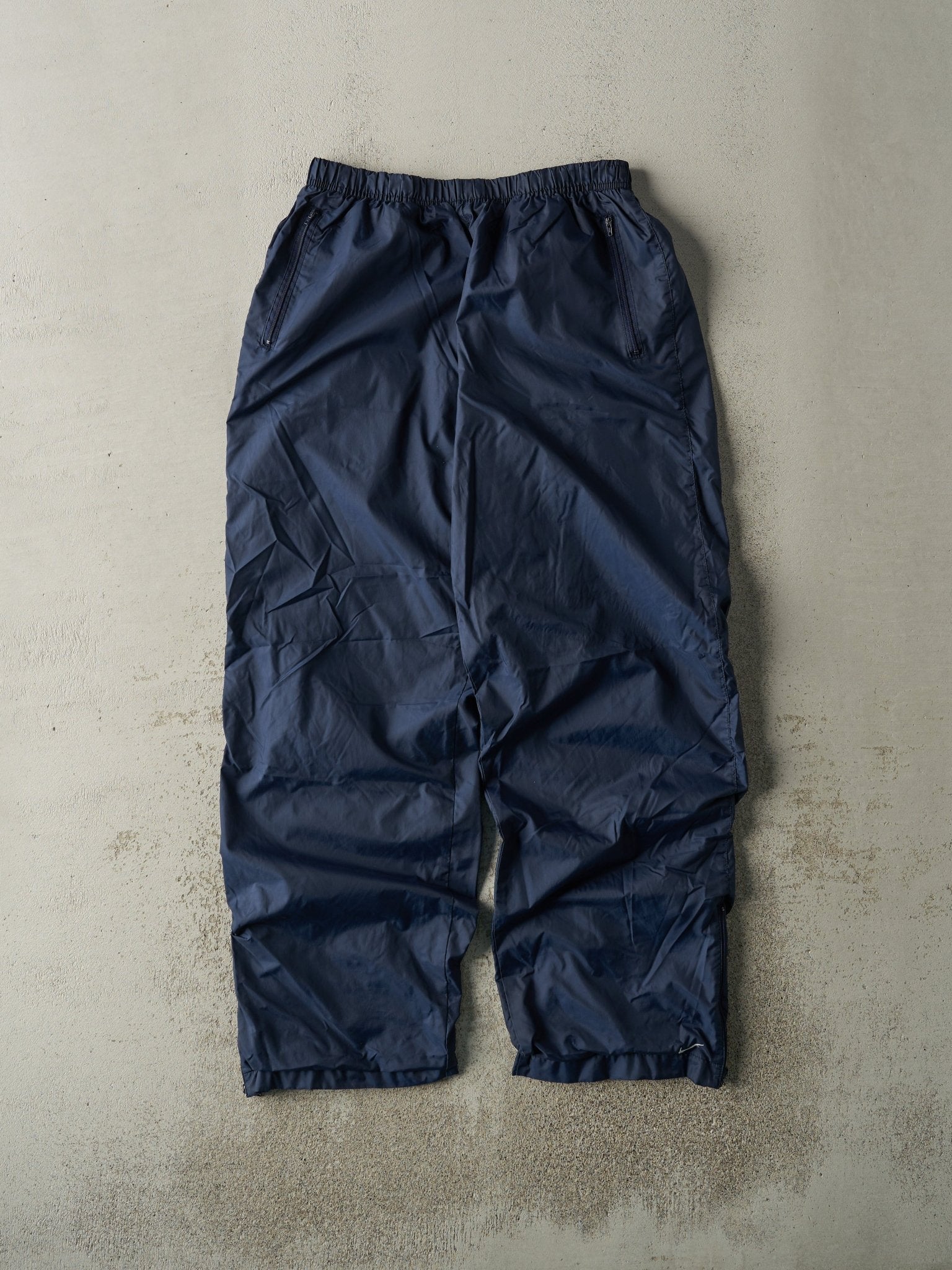 Vintage Y2K Navy Blue Nike Windbreaker Pants (26x29)