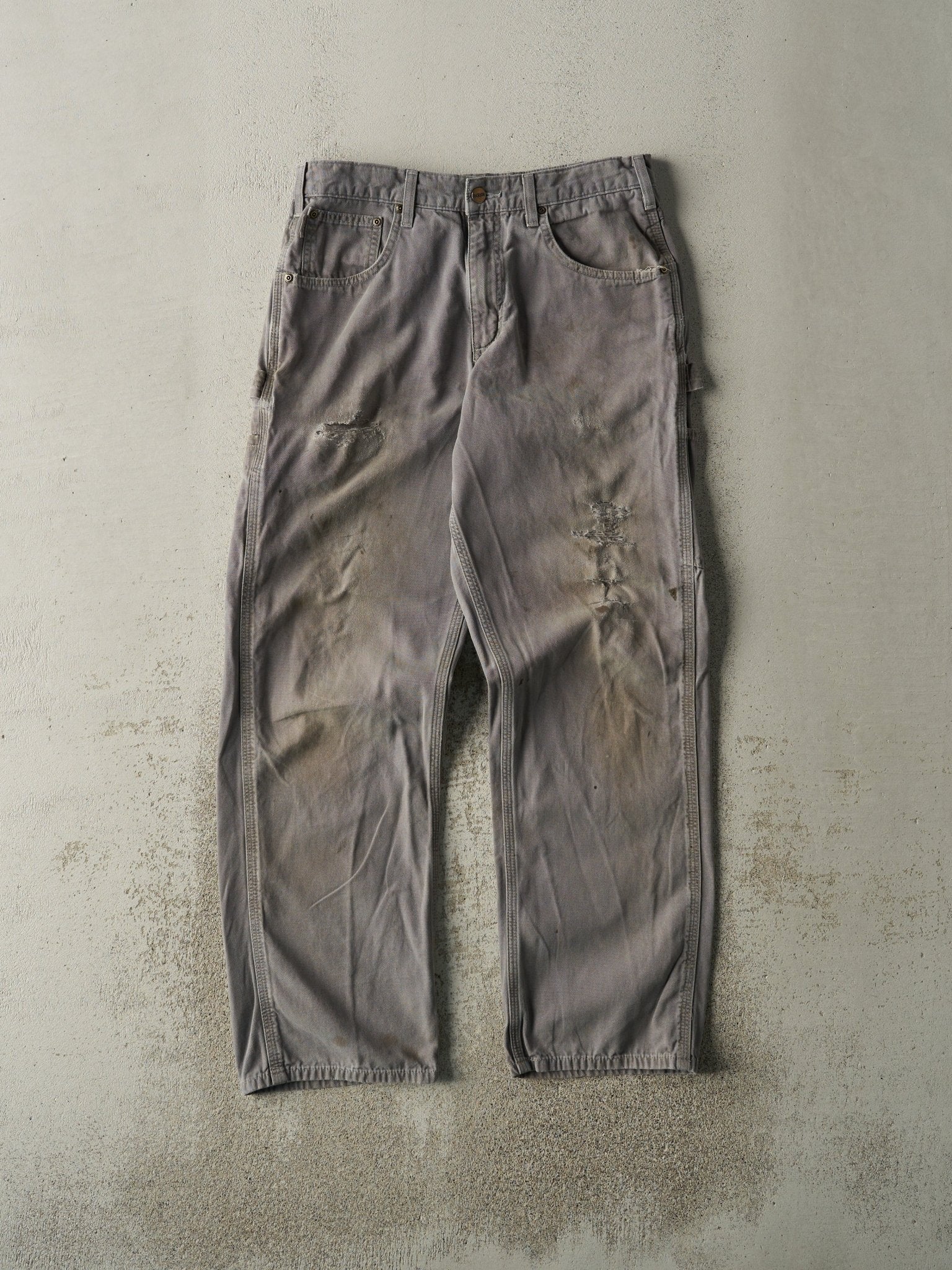 Vintage Y2K Grey Carhartt Lightweight Carpenter Pants (31x30.5)