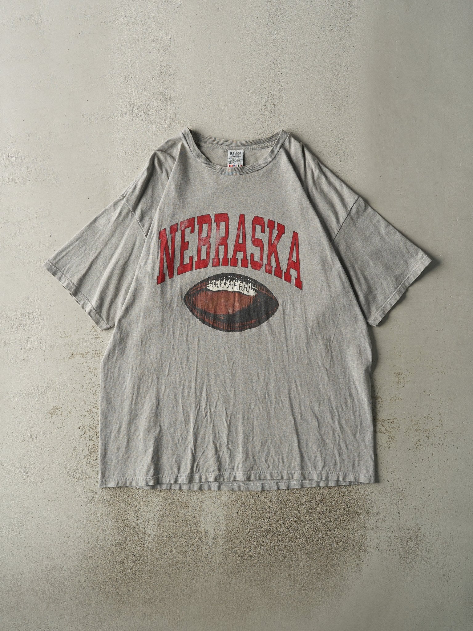 Vintage 90s Grey Adidas Nebraska Football Tee (XXL/XXXL)