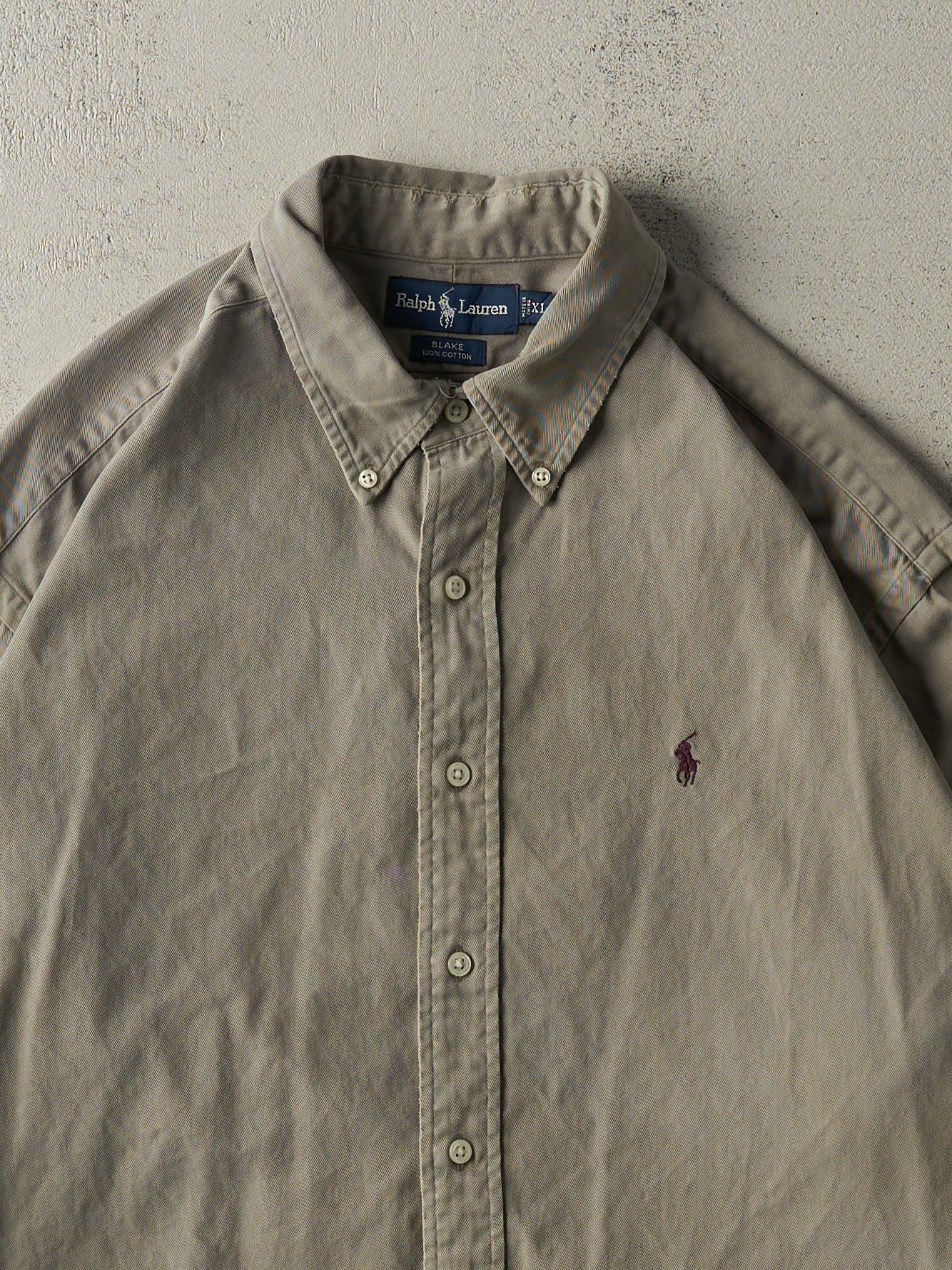 Vintage 90s Brown Embroidered Ralph Lauren Button Up (XL/XXL)