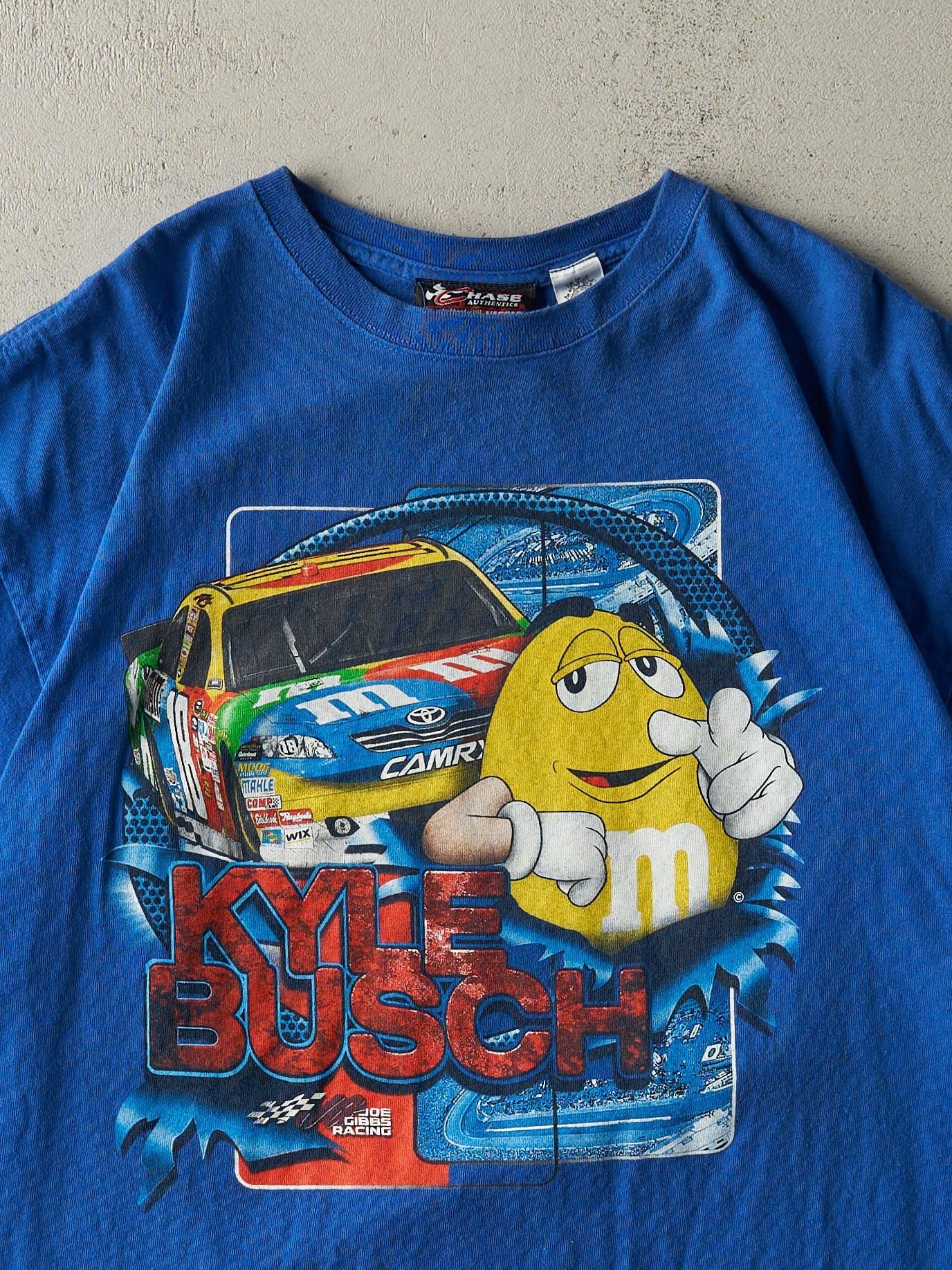 Vintage Y2K Blue M&M Kyle Busch Nascar Racing Tee (XL)