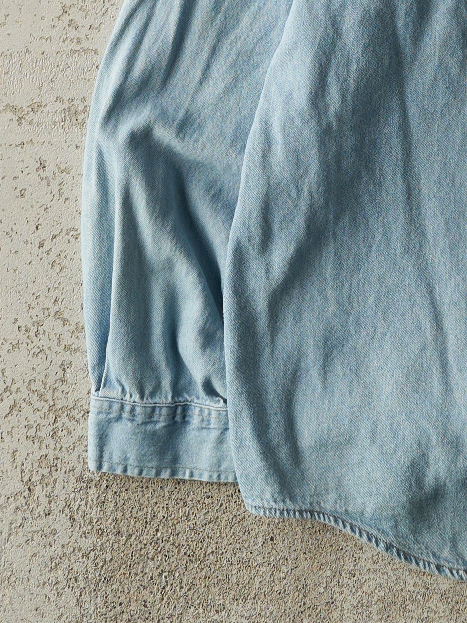 Vintage 90s Light Wash Denim Button Up (M)