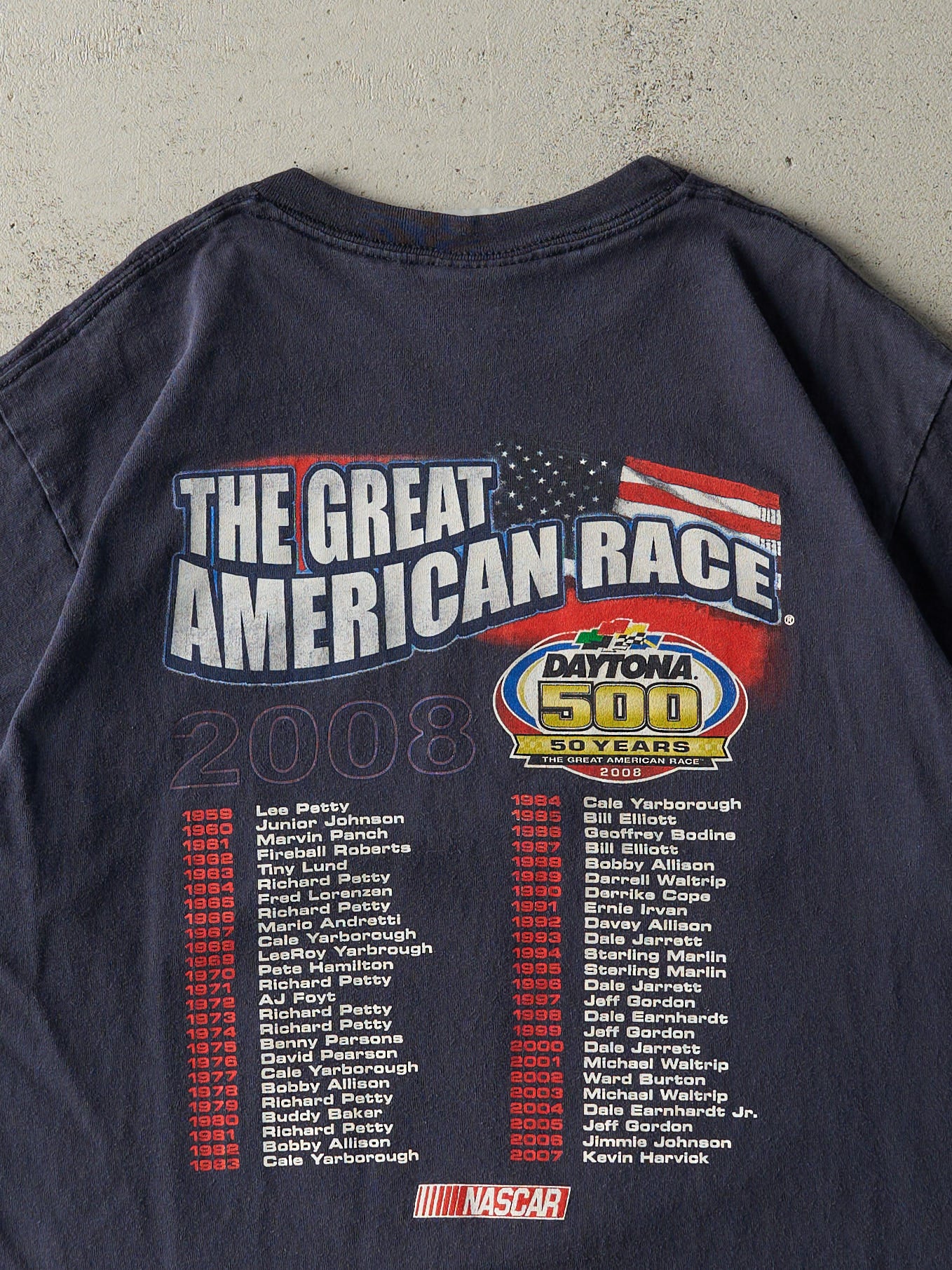 Vintage 08' Navy Blue Daytona 500 Anniversary Nascar Racing Tee (L/XL)