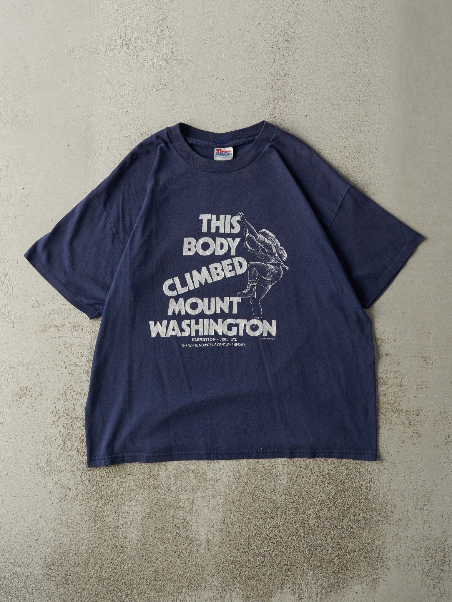 Vintage 91' Navy Blue Climbing Mount Washington Tee (L/XL)
