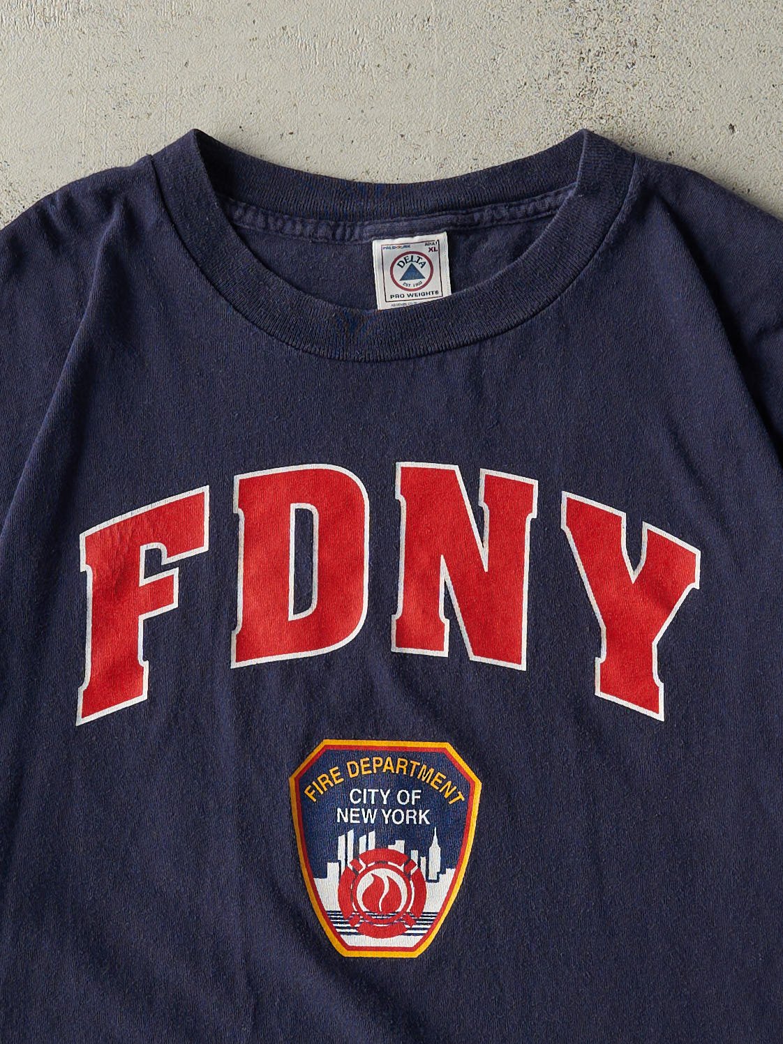 Vintage 90s Navy Blue FDNY Fire Dept of New York Tee (L)