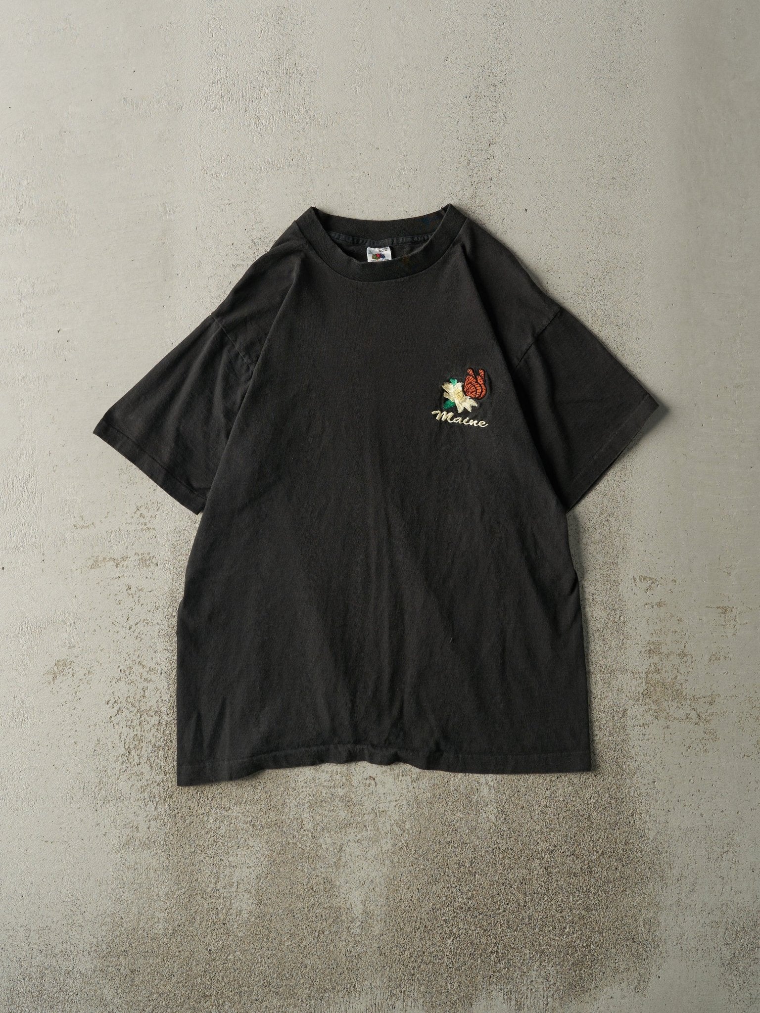 Vintage 90s Black Maine Single Stitch Tee (M)