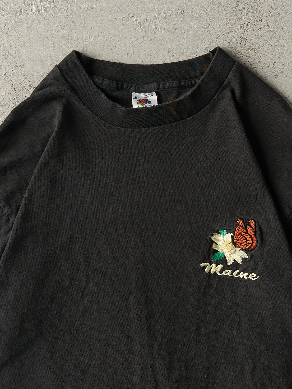 Vintage 90s Black Maine Single Stitch Tee (M)