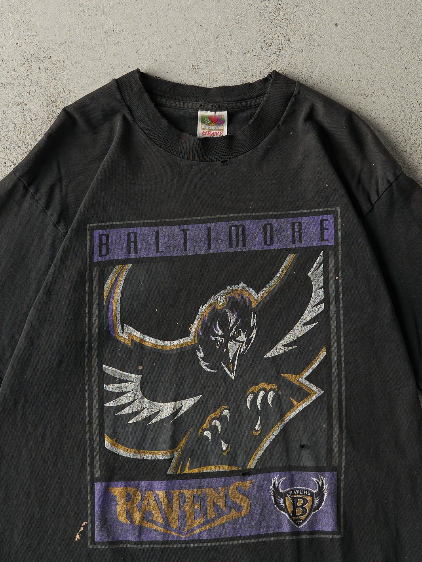 Vintage 90s Black Baltimore Ravens Single Stitch Tee (M)