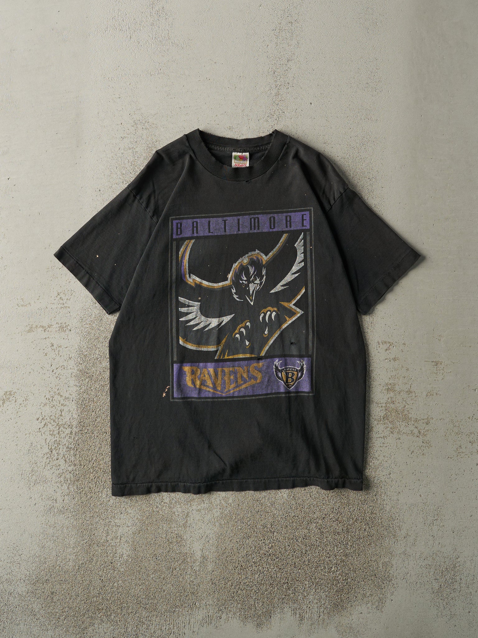 Vintage 90s Black Baltimore Ravens Single Stitch Tee (M)