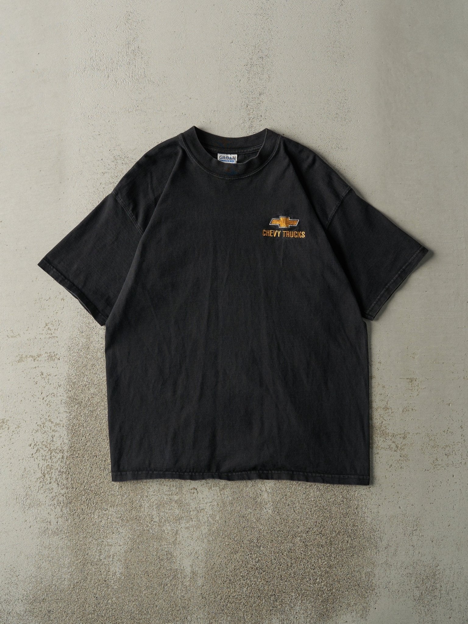 Vintage 90s Black Embroidered Chevrolet Chevy Trucks Tee (M)