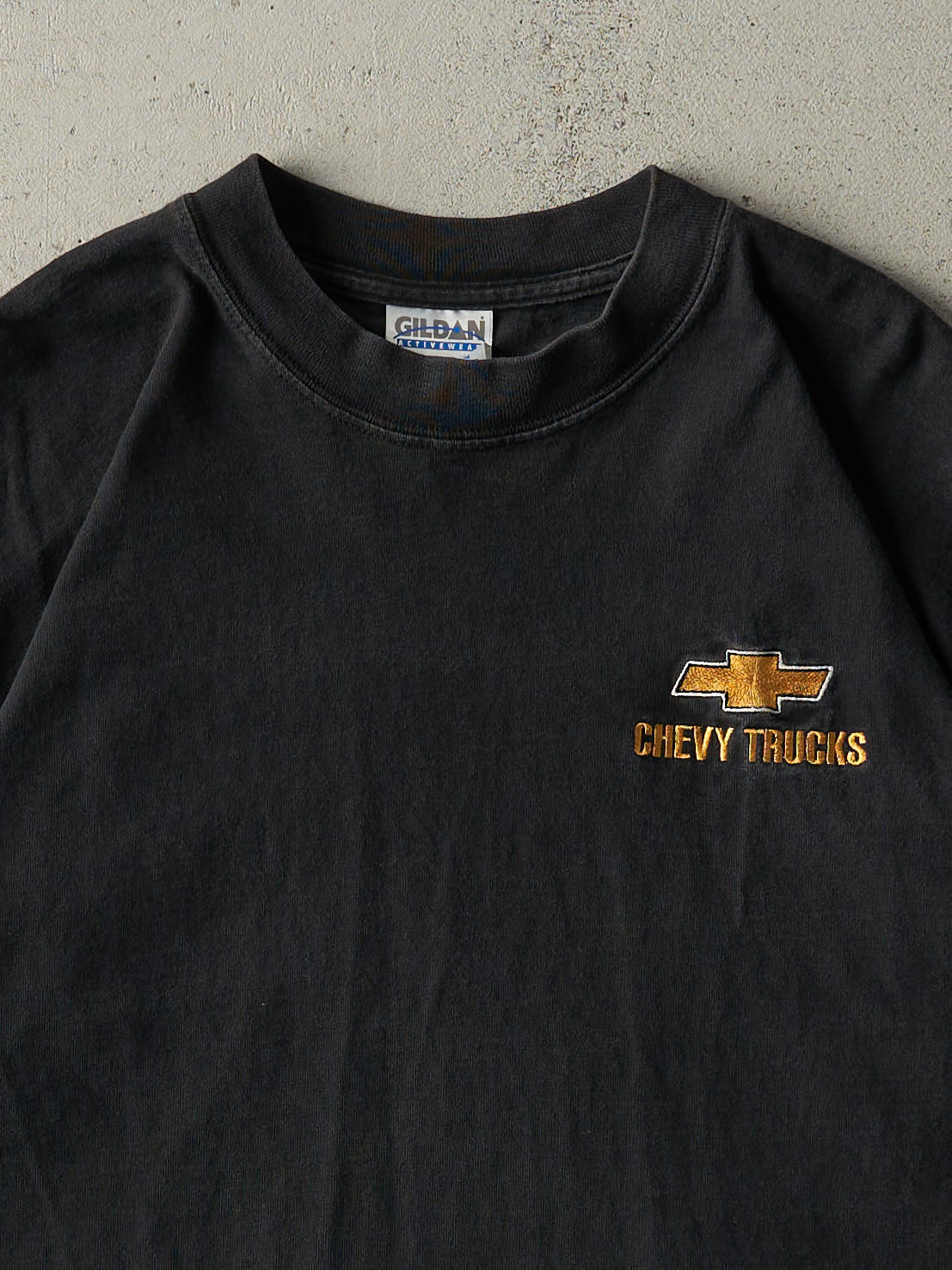 Vintage 90s Black Embroidered Chevrolet Chevy Trucks Tee (M)