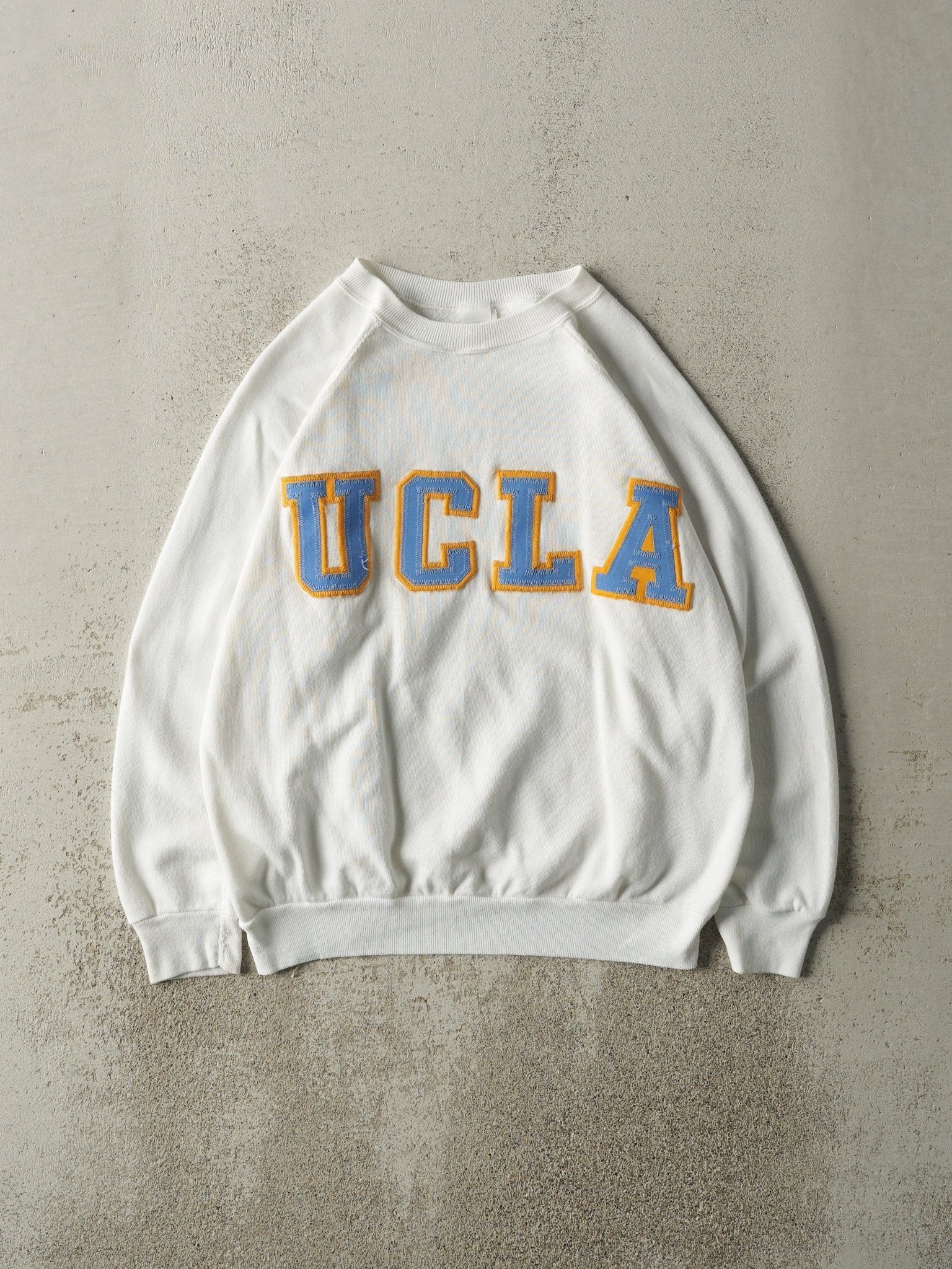 Vintage 80s White UCLA Embroidered Crewneck (M)