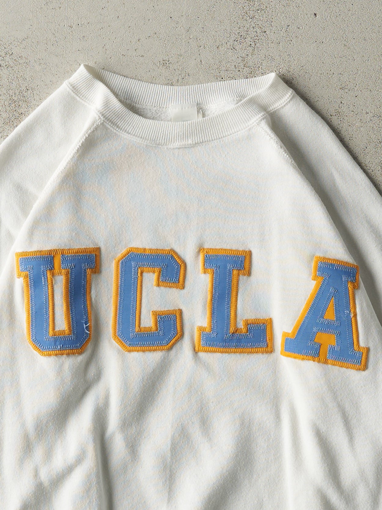 Vintage 80s White UCLA Embroidered Crewneck (M)