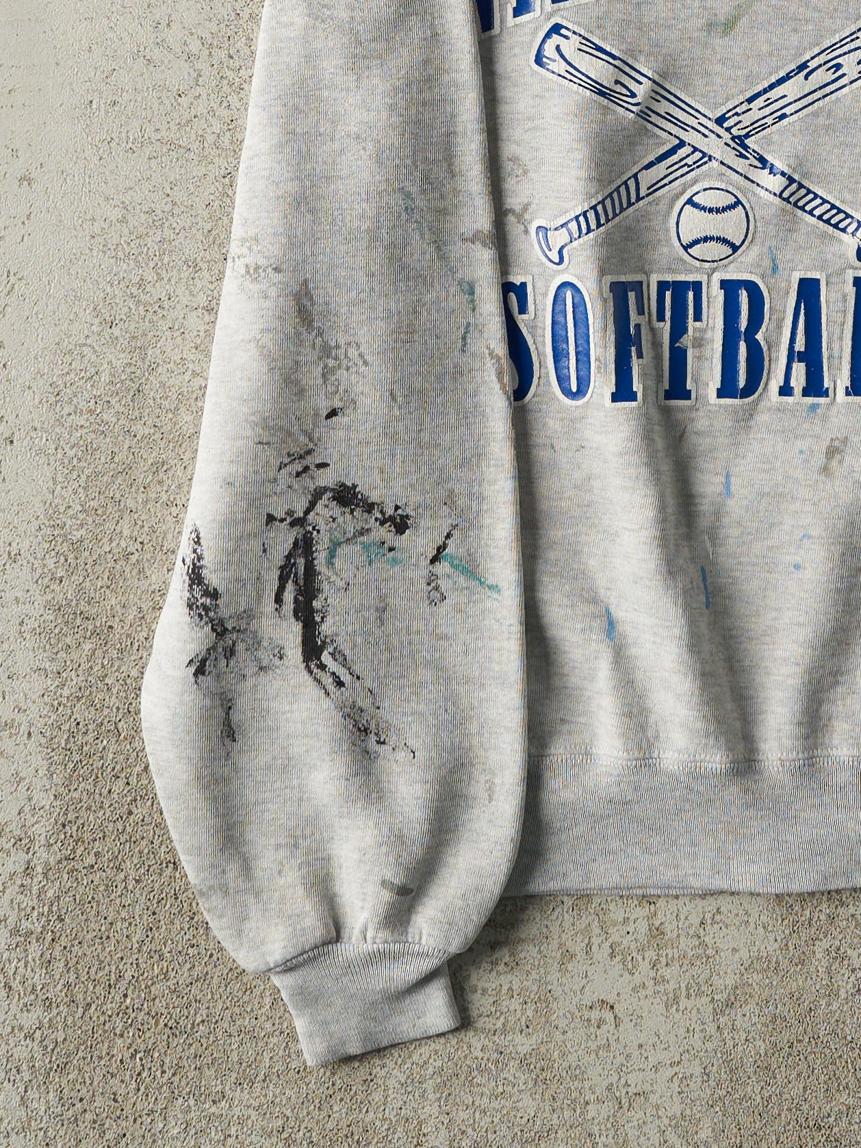 Vintage 90s Heather Grey Anthony Wayne Softball Russell Athletic Crewneck (M/L)