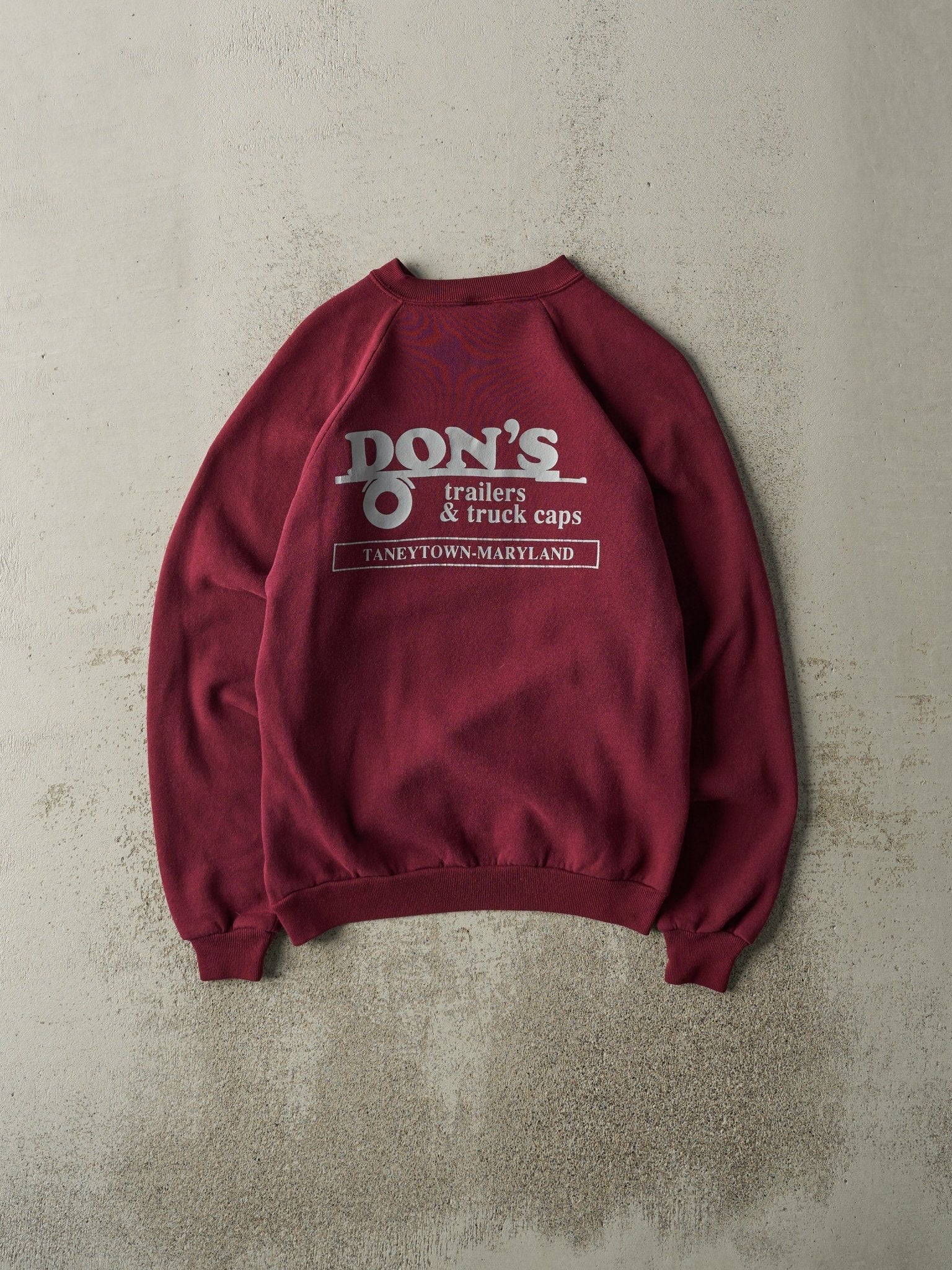 Vintage 80s Burgundy Don's Trailers Crewneck (M)