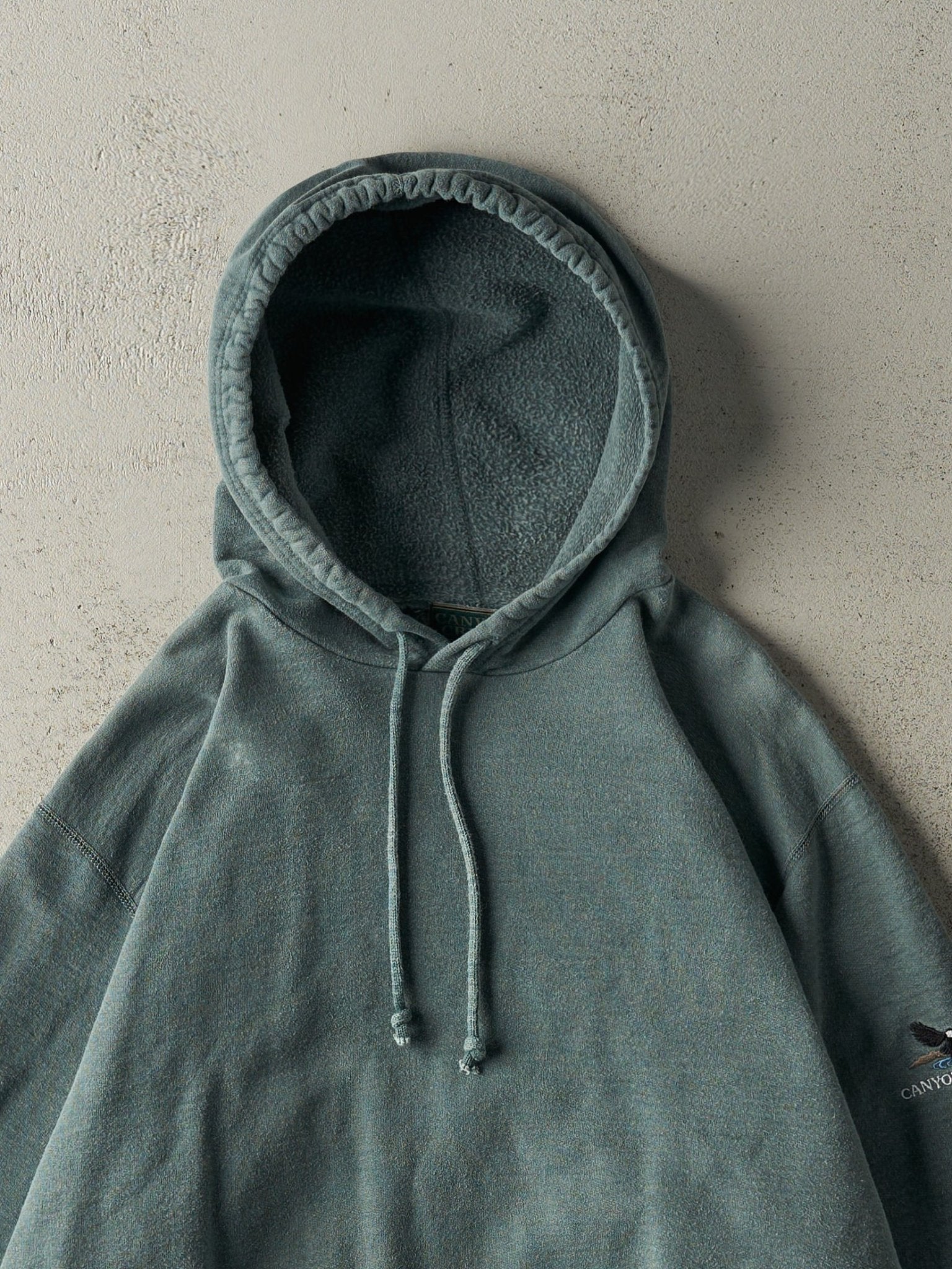 Vintage 90s Washed Green Canyon Creek Blank Hoodie (L/XL)