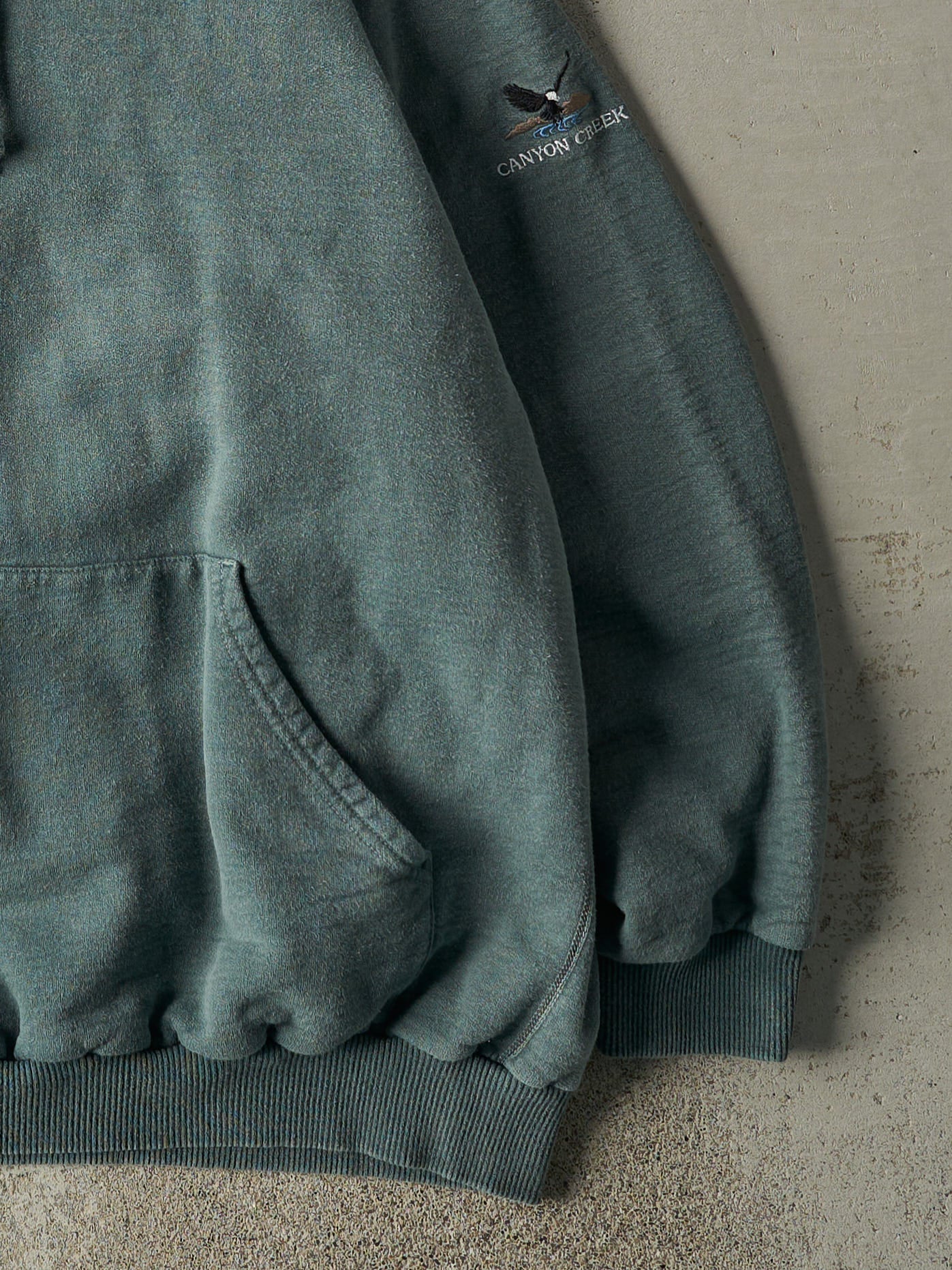 Vintage 90s Washed Green Canyon Creek Blank Hoodie (L/XL)