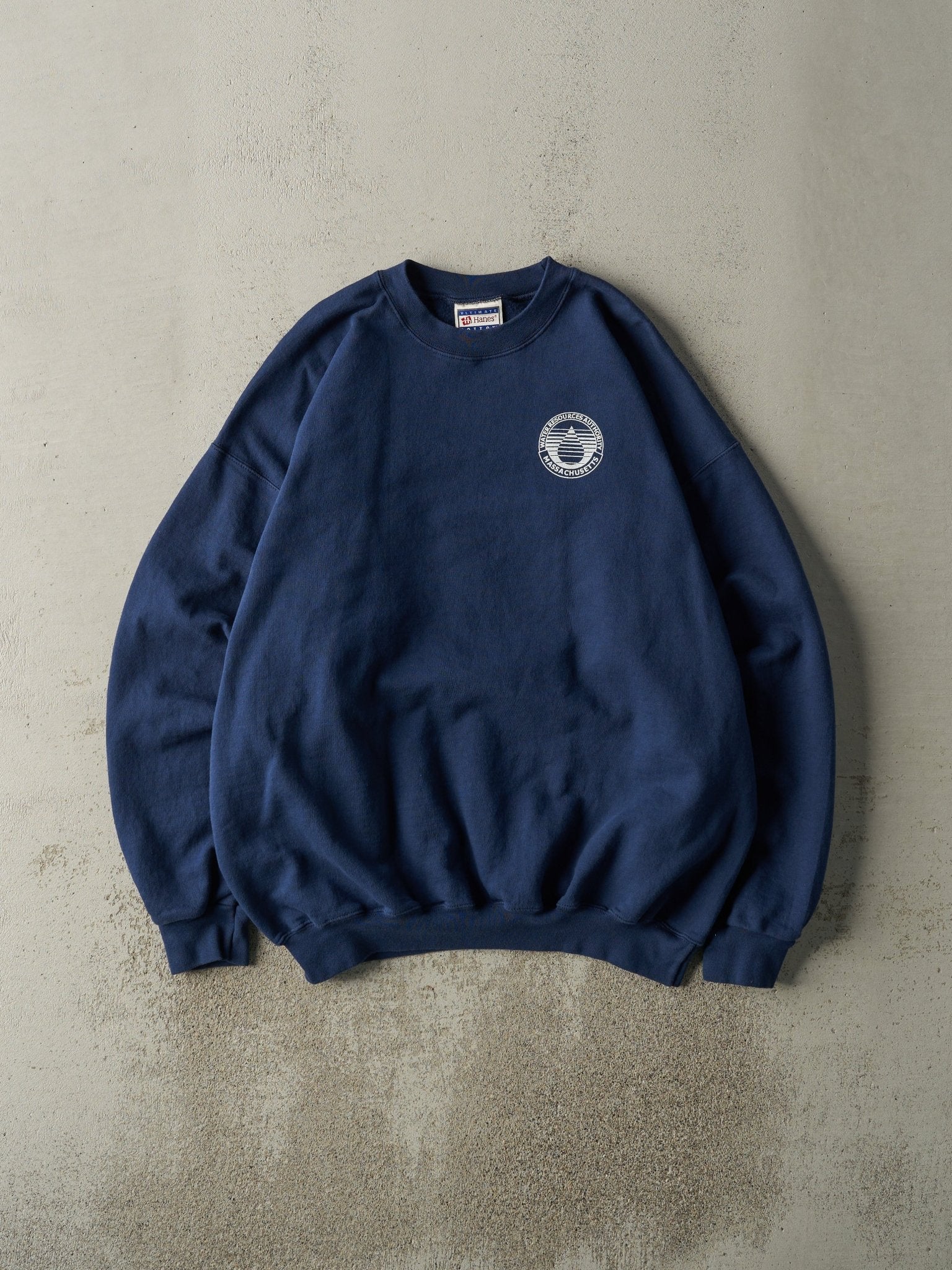 Vintage 90s Navy Blue Water Resources Authority MA Crewneck (XL)
