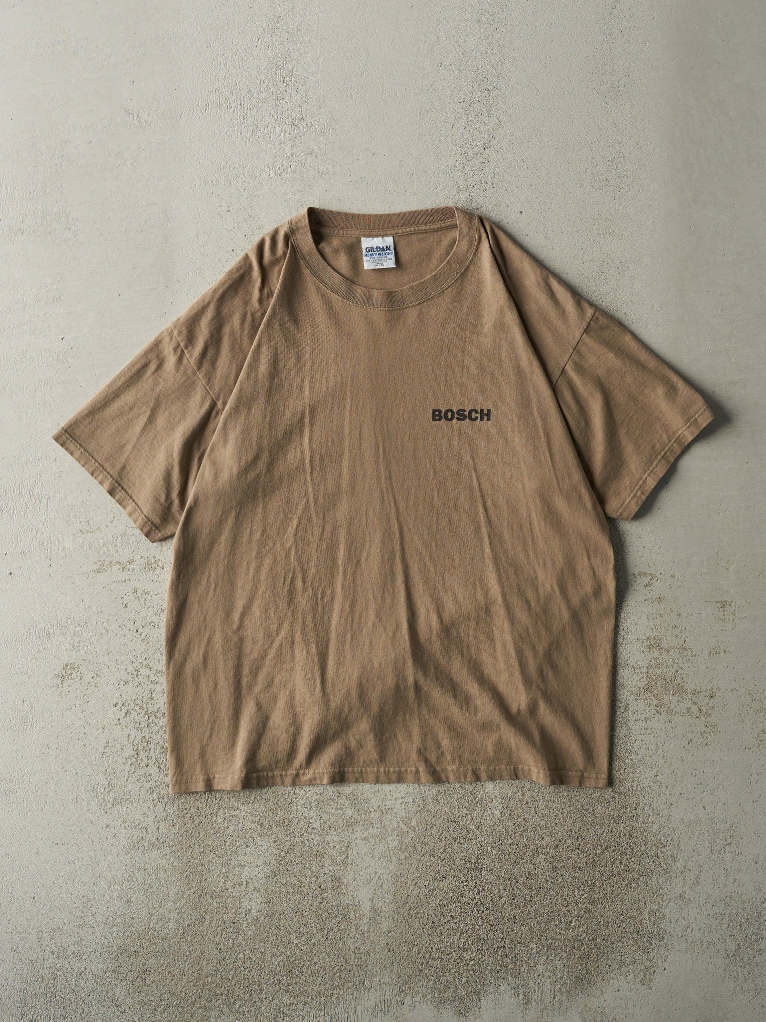 Vintage 90s Beige Bosch Logo Tee (L)