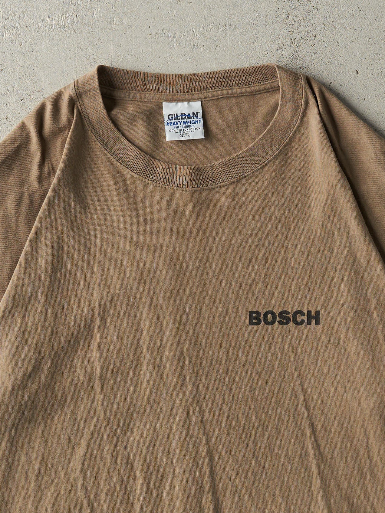 Vintage 90s Beige Bosch Logo Tee (L)
