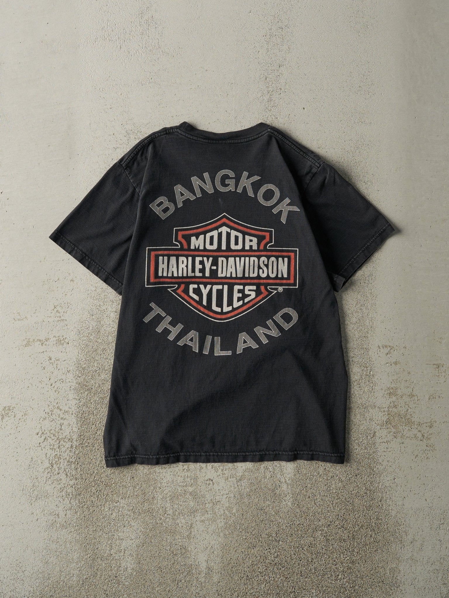 Vintage Y2K Black Bangkok Thailand Harley Davidson Tee (S)