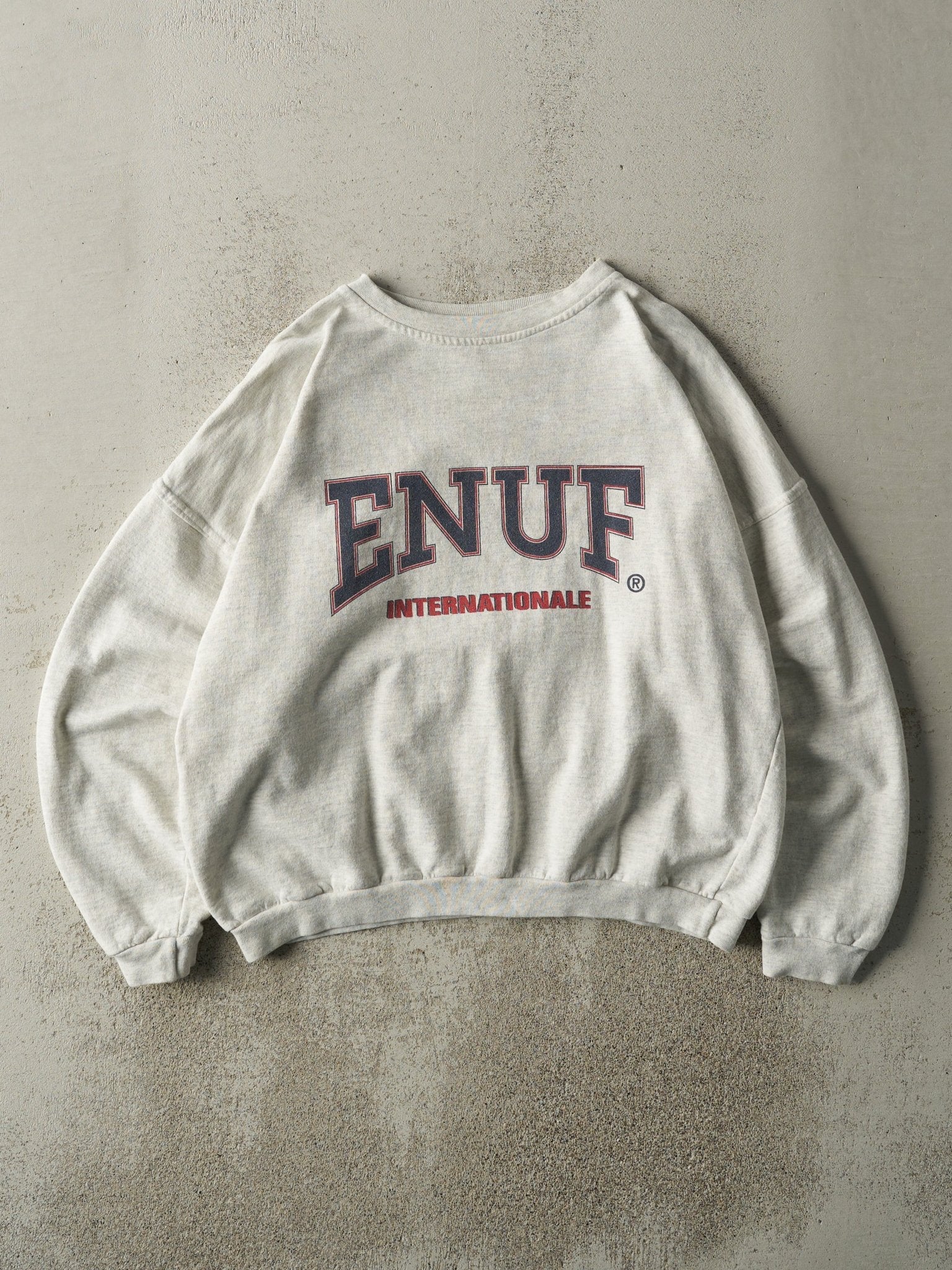 Vintage 90s Heather Grey ENUF International Boxy Crewneck (L/XL)