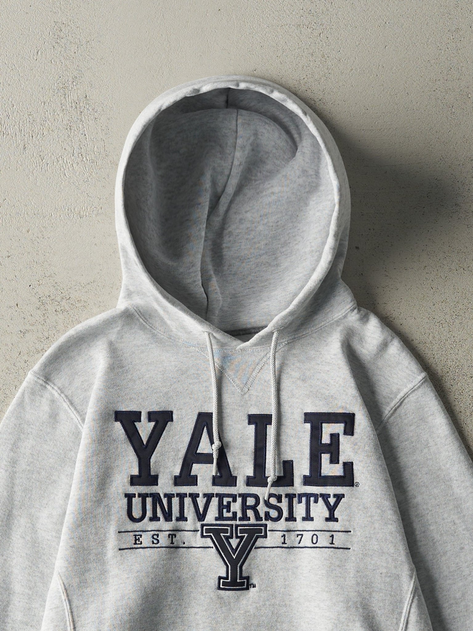 Vintage Y2K Heather Grey Yale University Hoodie (M)