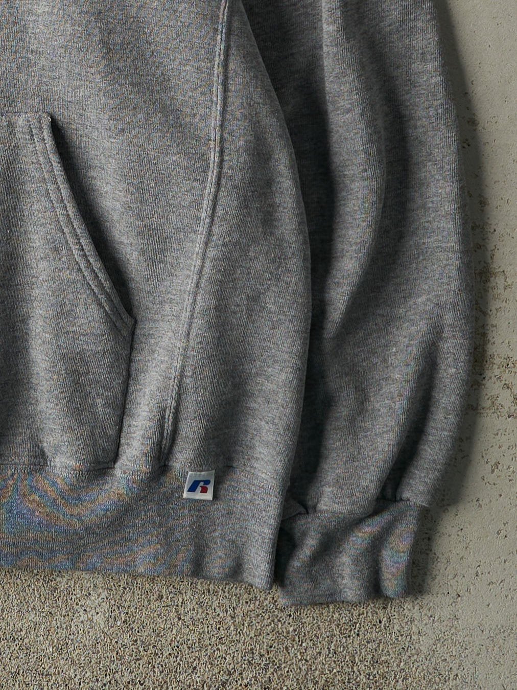 Vintage Y2K Grey Blank Russell Athletic Hoodie (L)