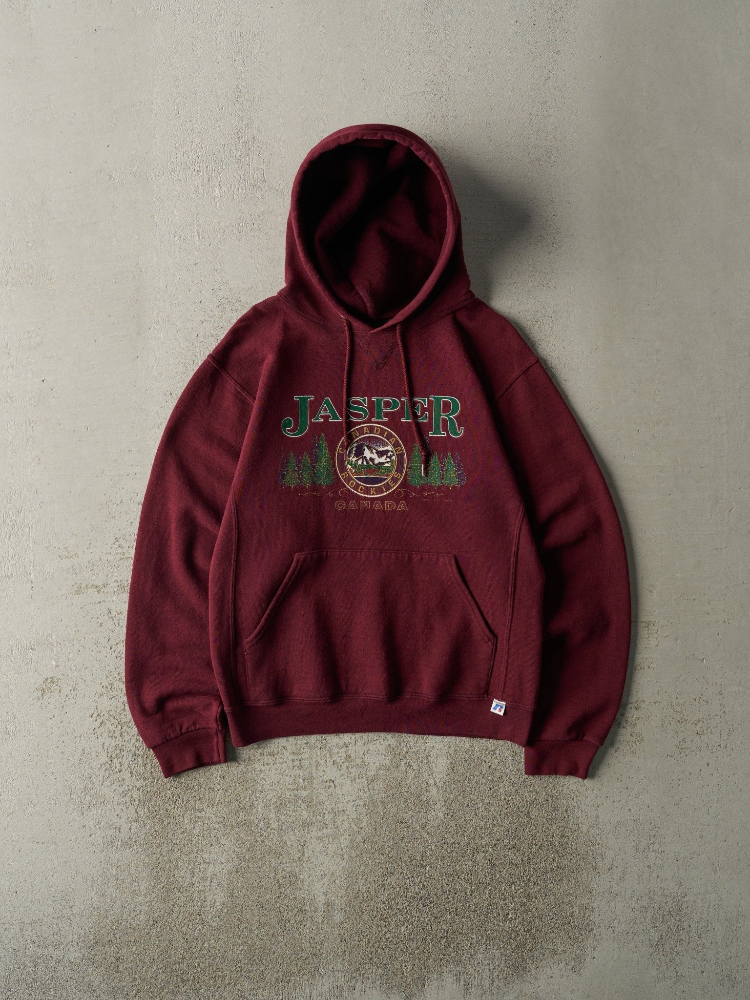 Vintage Y2K Burgundy Jasper Hoodie (S/M)