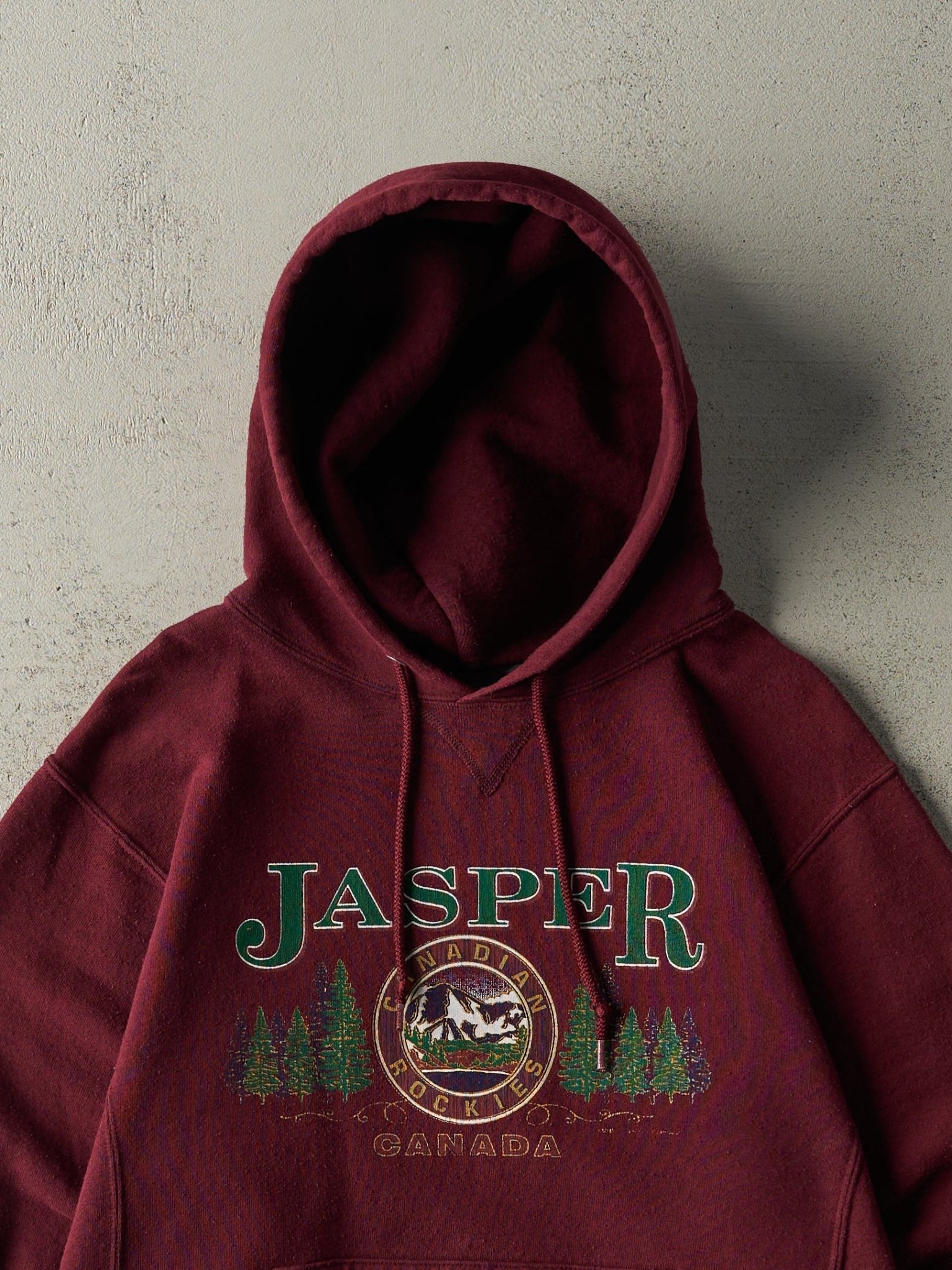 Vintage Y2K Burgundy Jasper Hoodie (S/M)