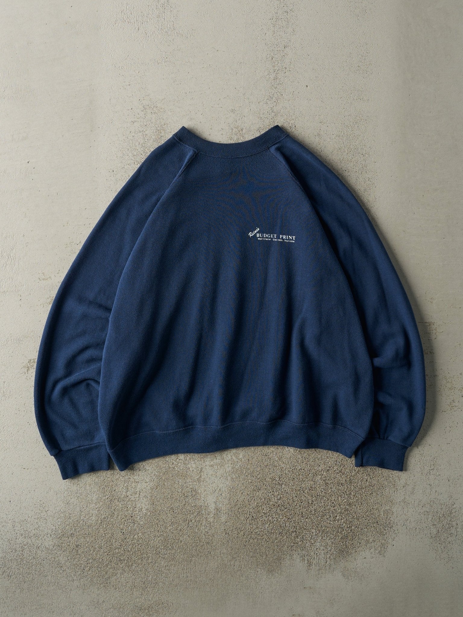 Vintage 80s Navy Blue Reino's Logo Boxy Crewneck (XL)