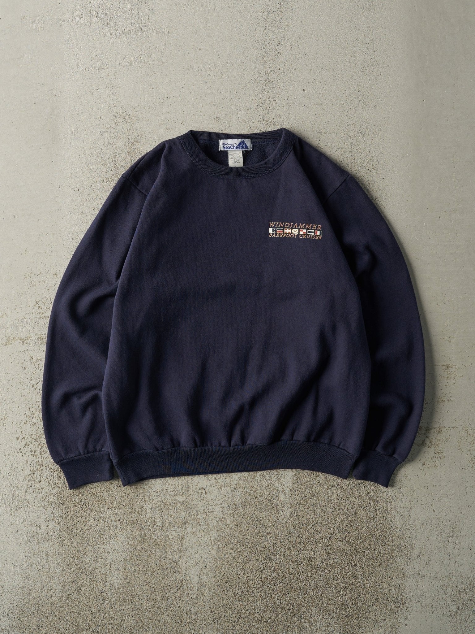 Vintage Y2K Navy Blue Wind Jammer Crewneck (M)