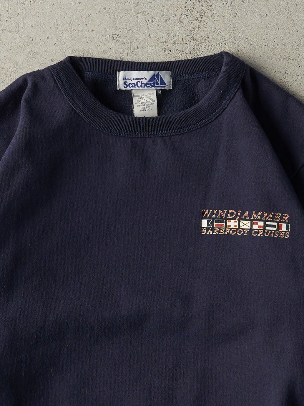 Vintage Y2K Navy Blue Wind Jammer Crewneck (M)