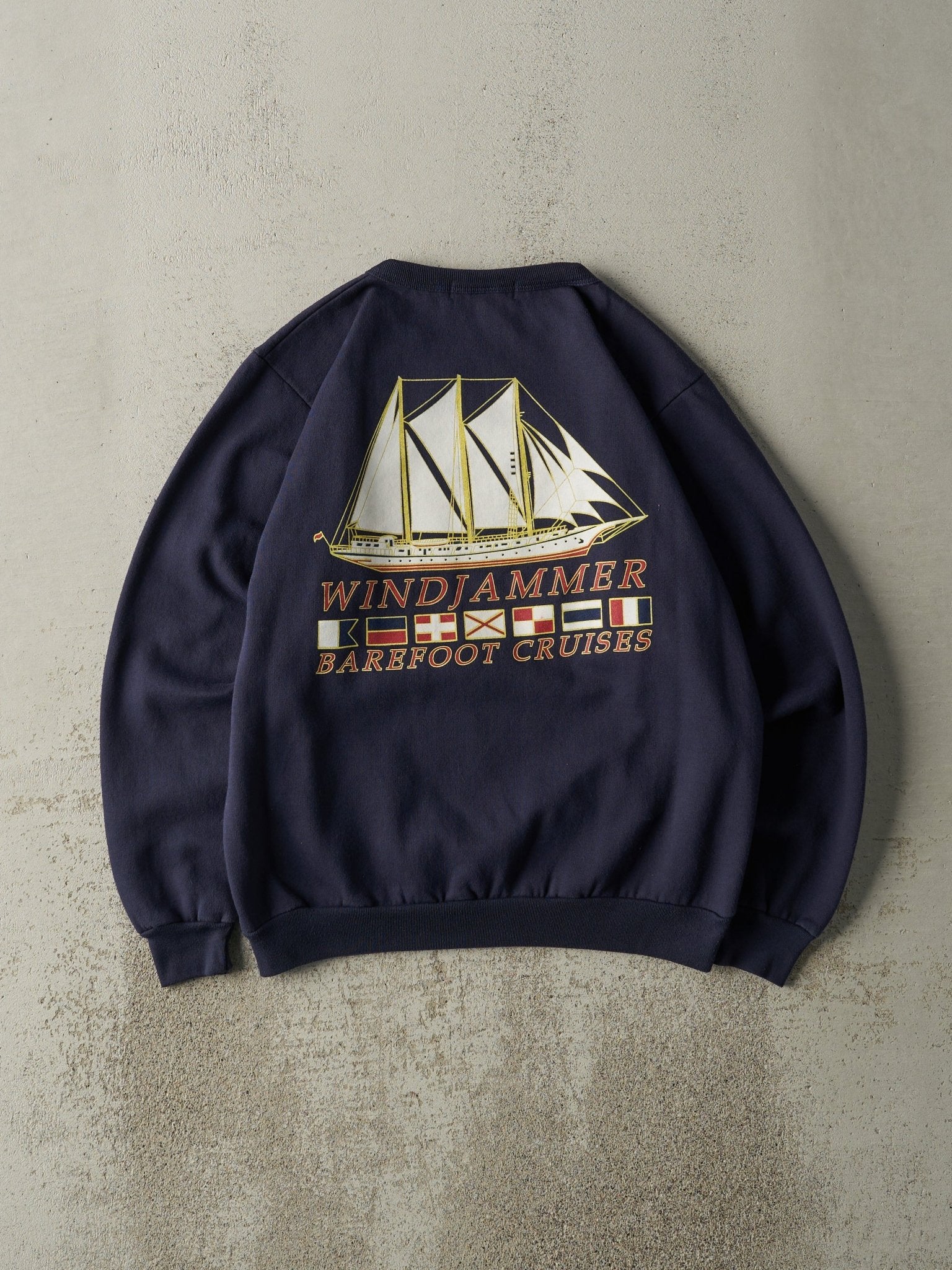 Vintage Y2K Navy Blue Wind Jammer Crewneck (M)