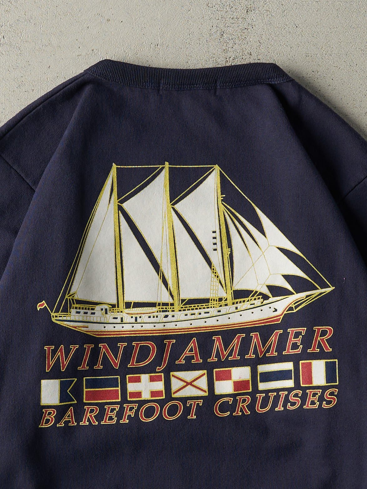 Vintage Y2K Navy Blue Wind Jammer Crewneck (M)
