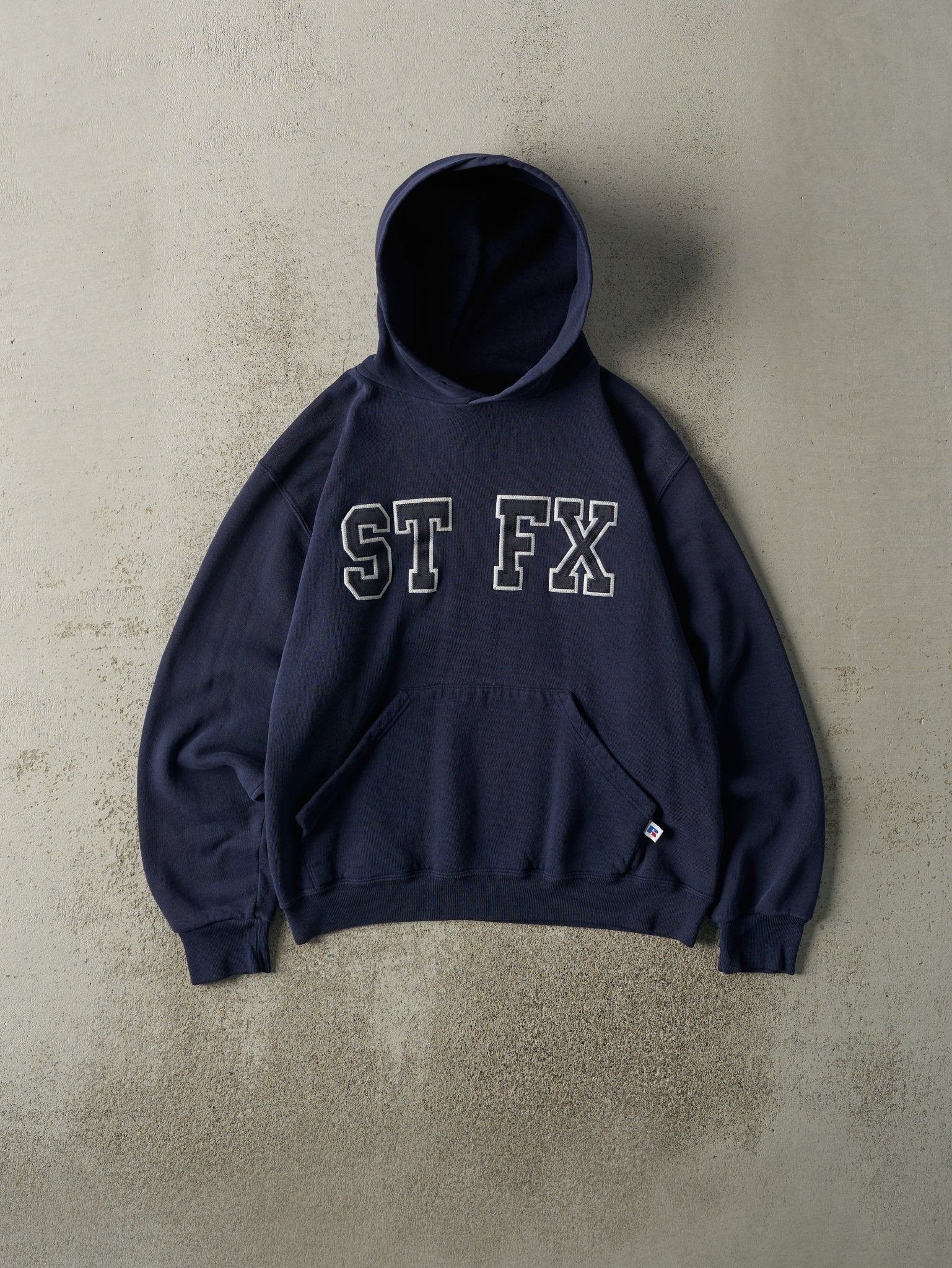 Vintage 90s Navy Blue ST FX Russell Athletic Hoodie (S/M)