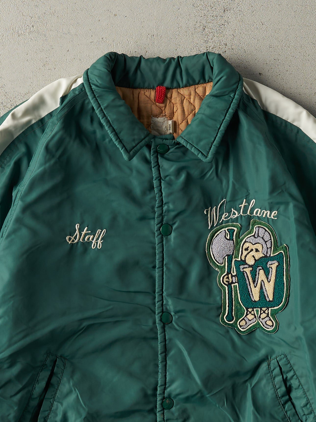 Vintage 80s Green Westlane Embroidered Coaches Jacket (M)