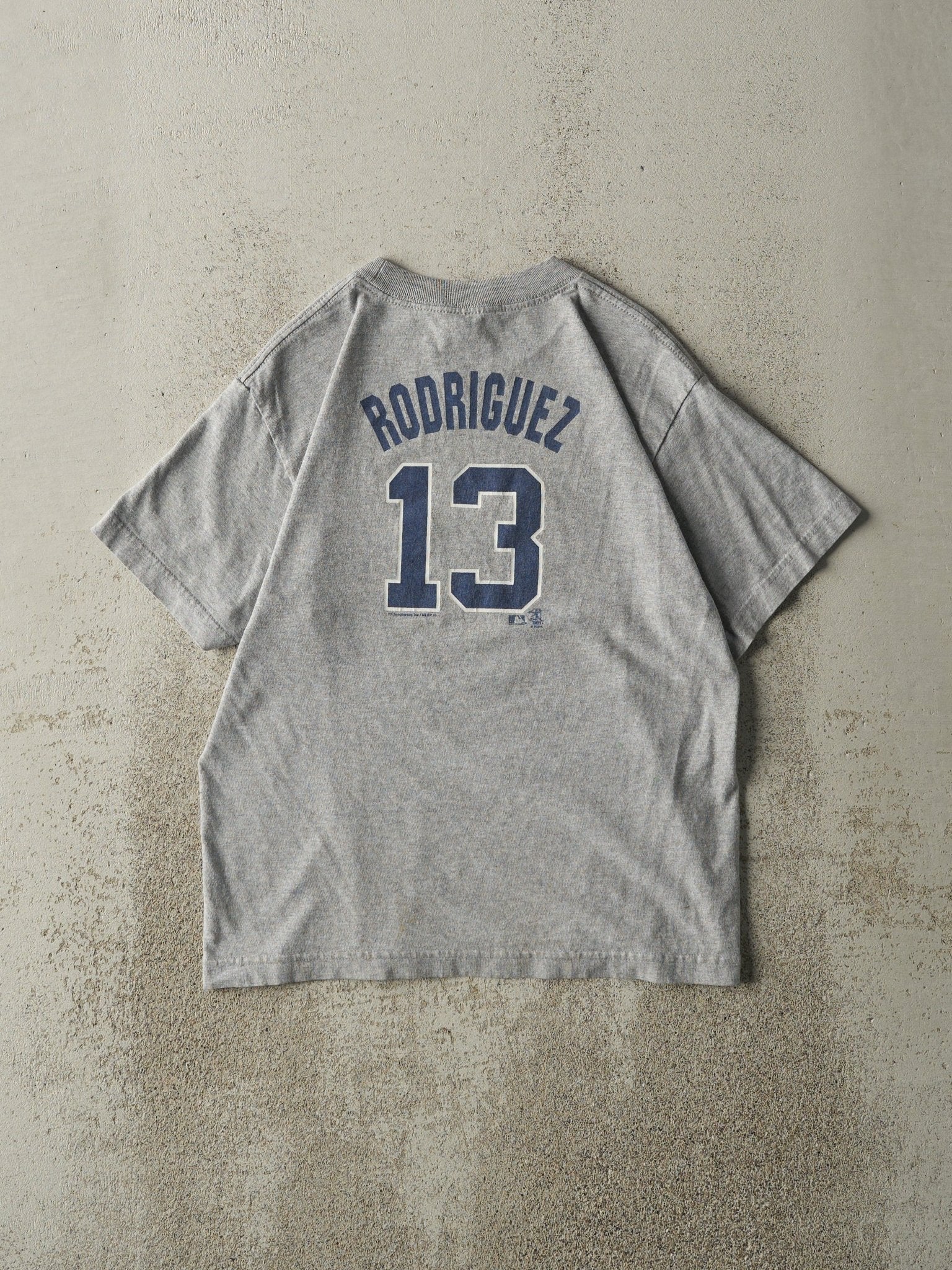 Vintage 10' Grey New York Yankees #13 Alex Rodriguez Tee (S)
