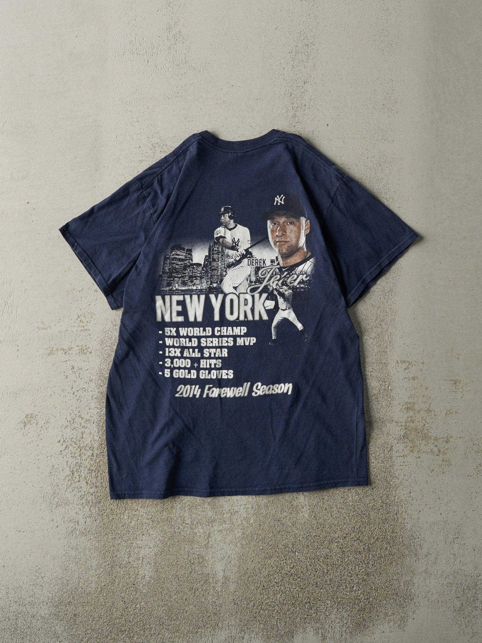 14' Navy Blue New York Yankees Derek Jeter Farewell Season Tee (M)