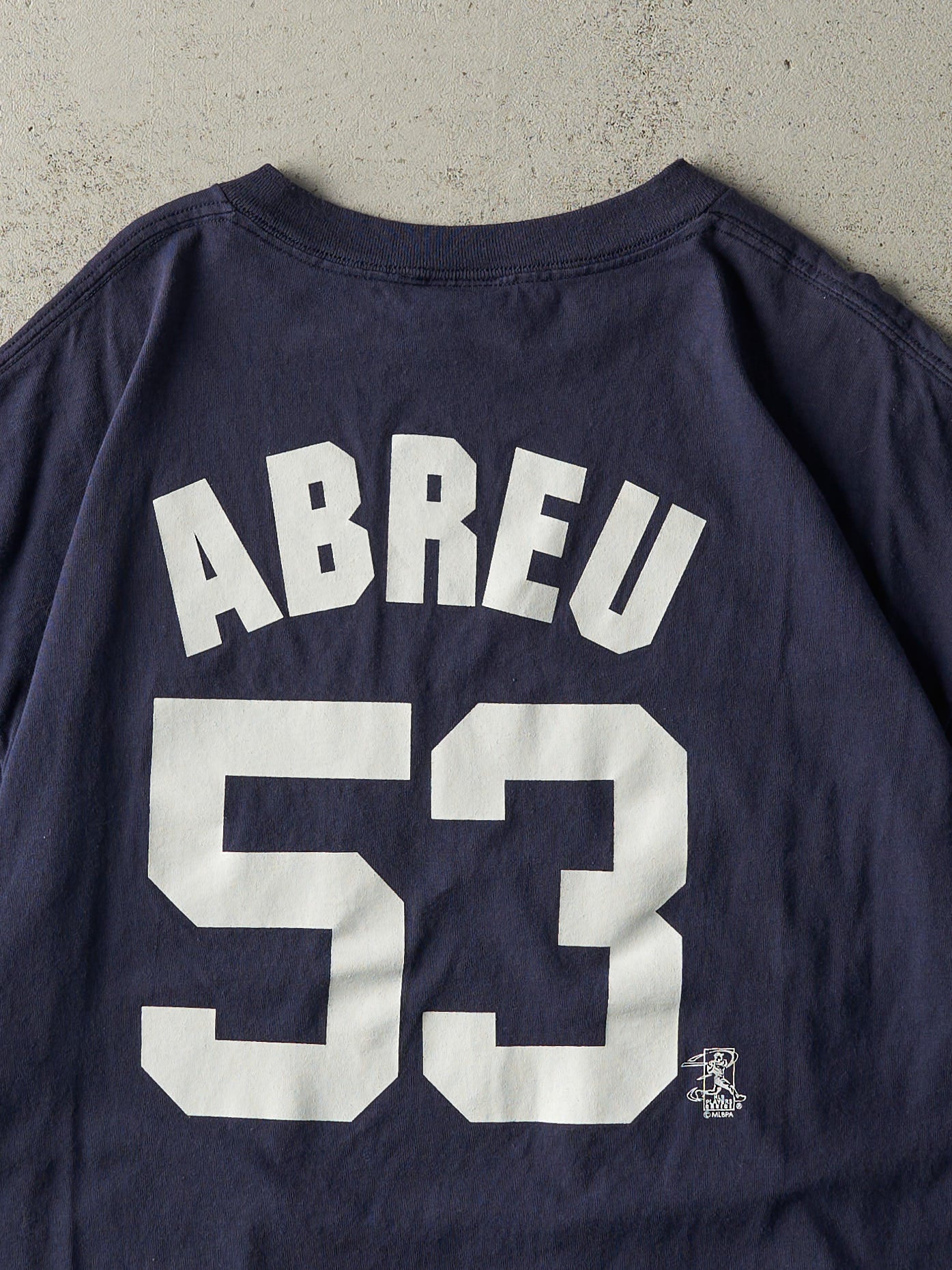 Vintage Y2K Navy Blue New York Yankees #53 Bobby Abreu Player Tee (L/XL)