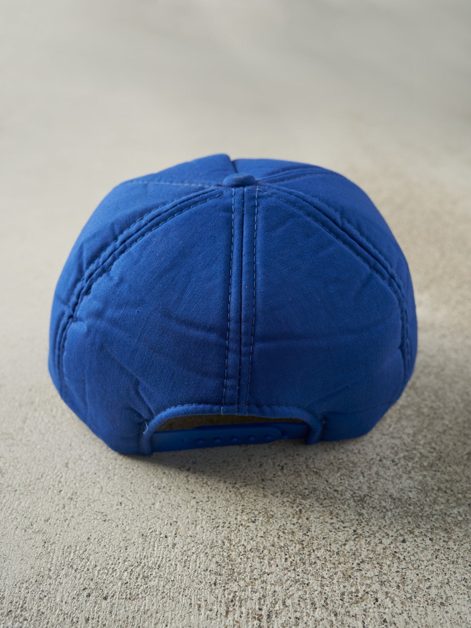 Vintage 80s Blue Embroidered Foam Snapback Hat