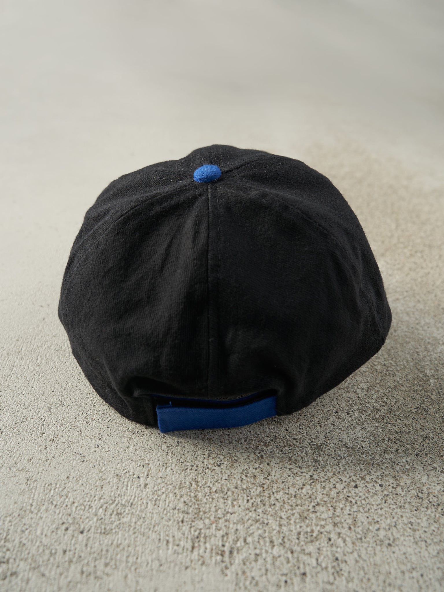 Vintage 90s Blue & Black Embroidered Terratech Velcro Back Hat